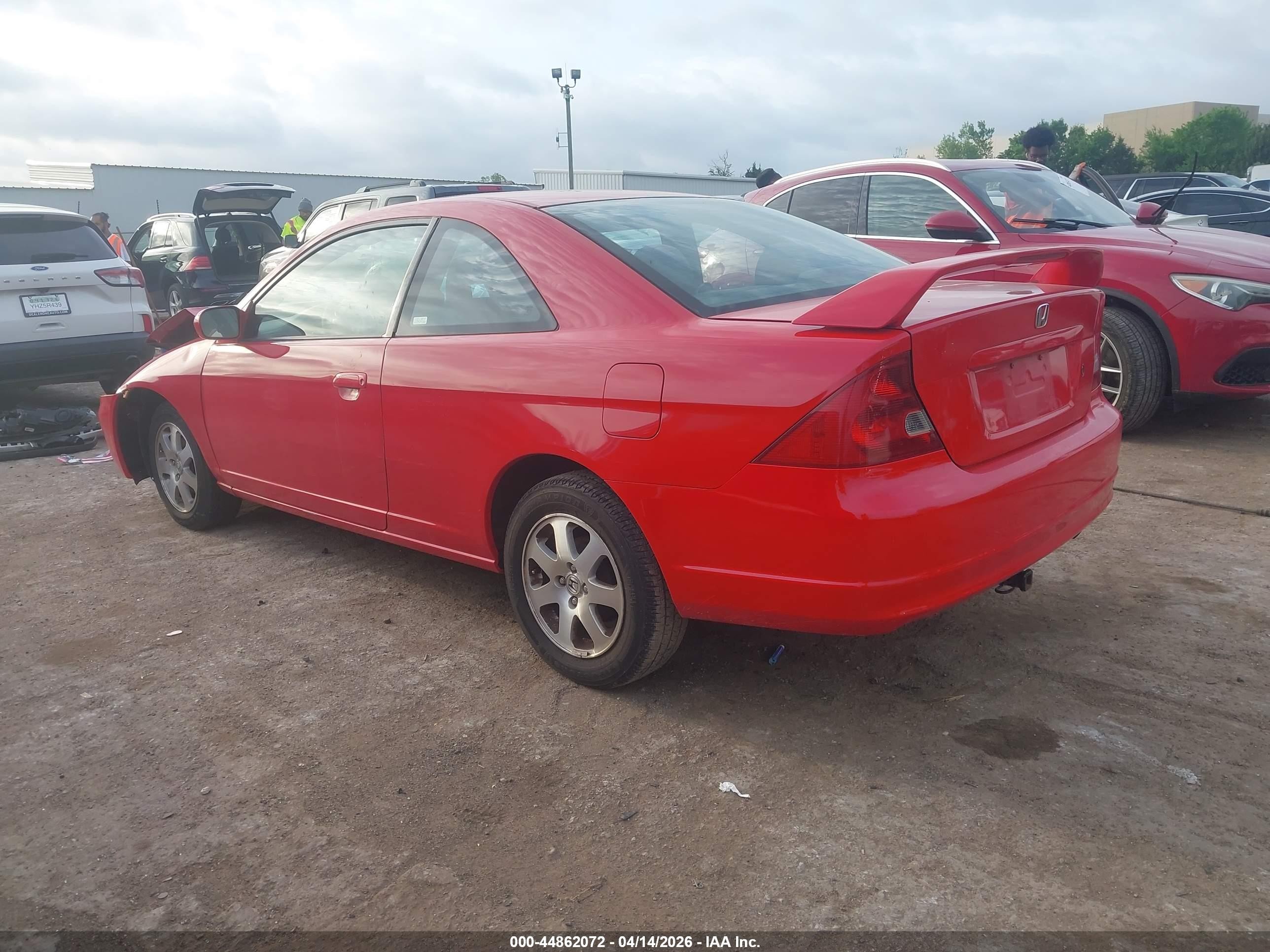 2003 Honda Civic Ex Red vin: 1HGEM22953L050592