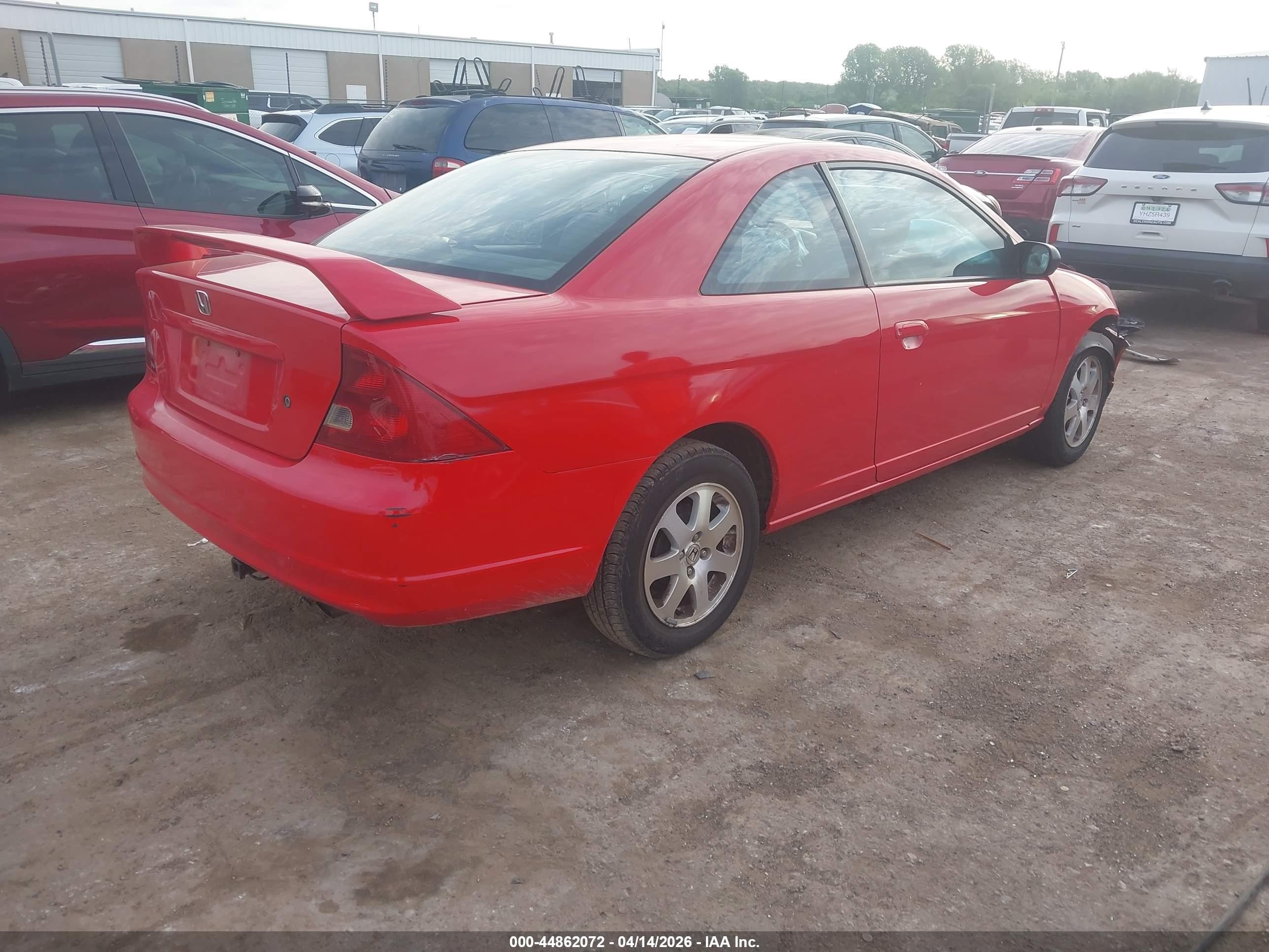 2003 Honda Civic Ex Red vin: 1HGEM22953L050592