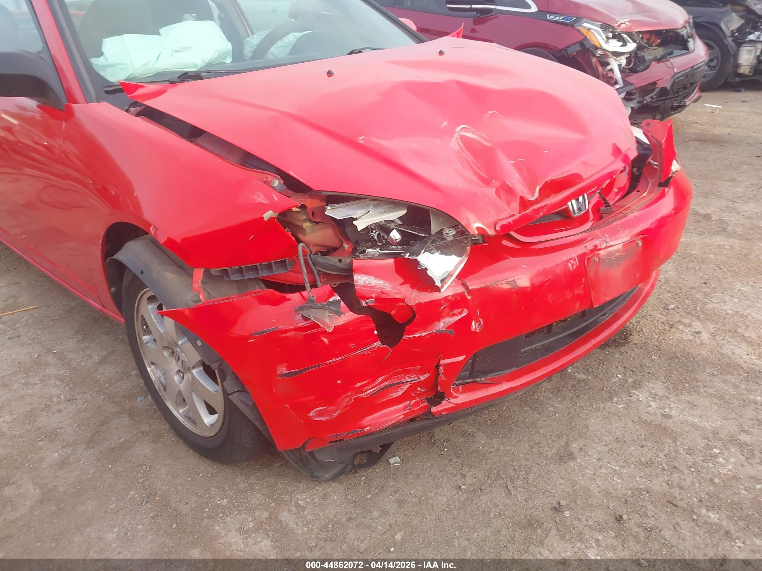 2003 Honda Civic Ex Red vin: 1HGEM22953L050592