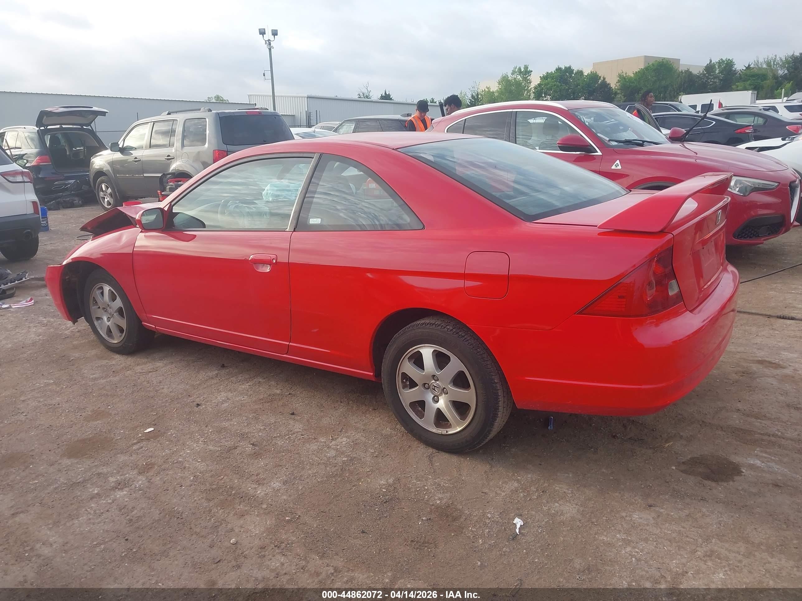 2003 Honda Civic Ex Red vin: 1HGEM22953L050592