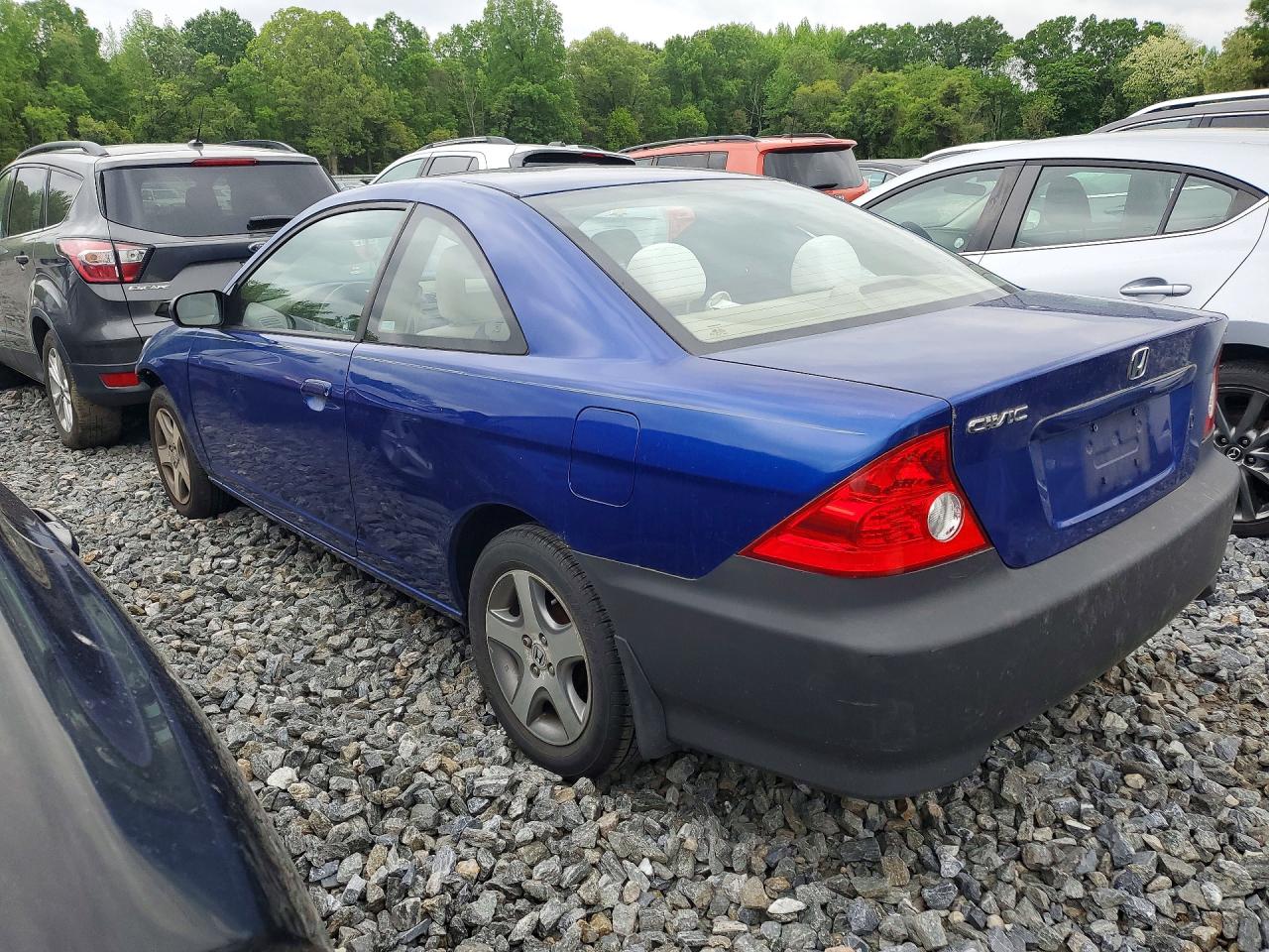2004 Honda Civic Ex Blue vin: 1HGEM22954L014760
