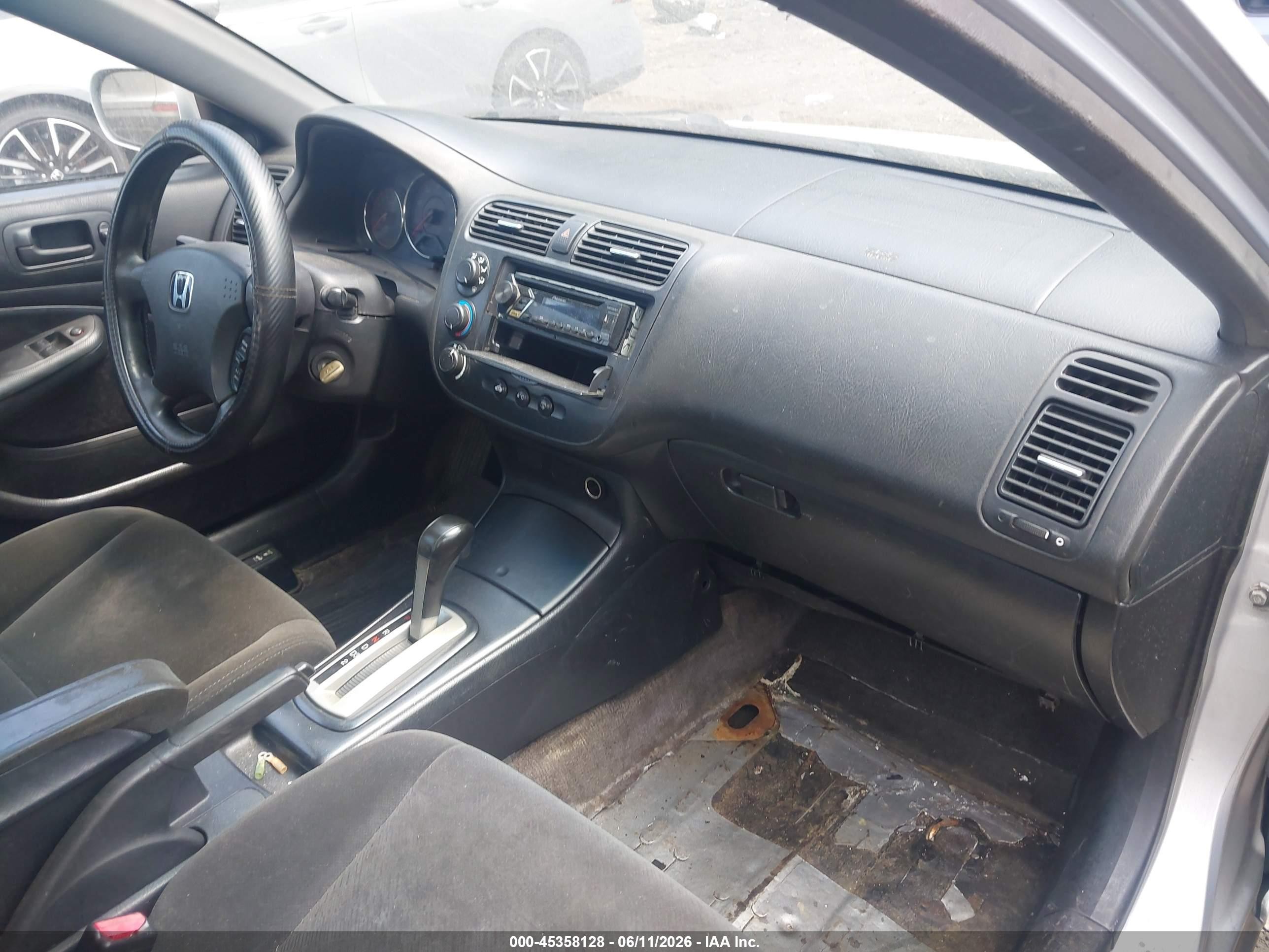 2004 Honda Civic Ex Серый vin: 1HGEM22954L030506