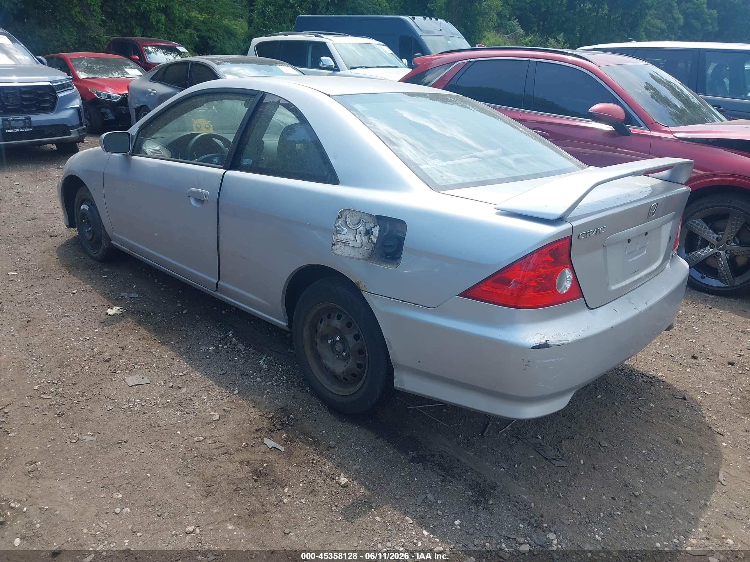 2004 Honda Civic Ex Серый vin: 1HGEM22954L030506