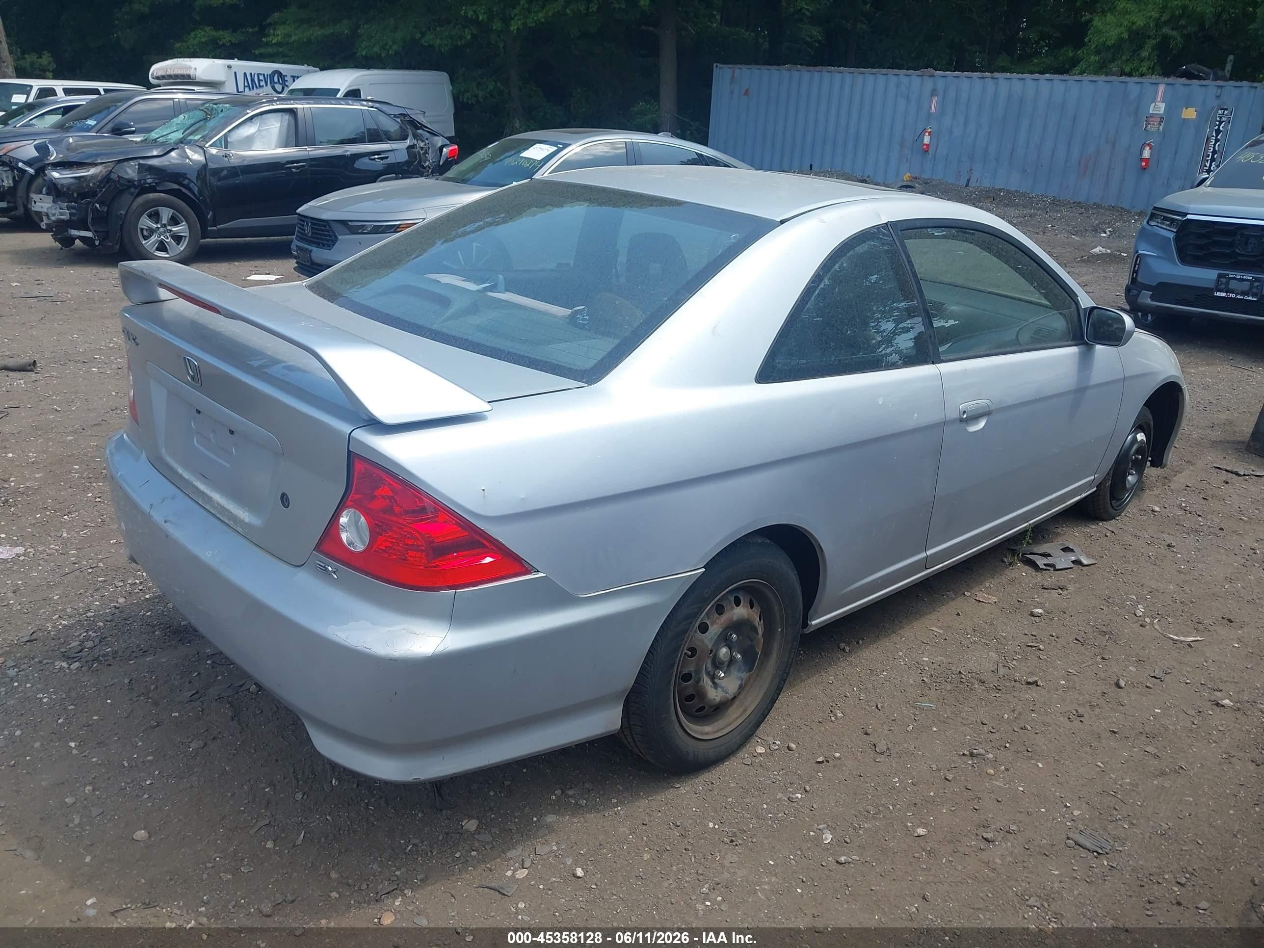 2004 Honda Civic Ex Серый vin: 1HGEM22954L030506