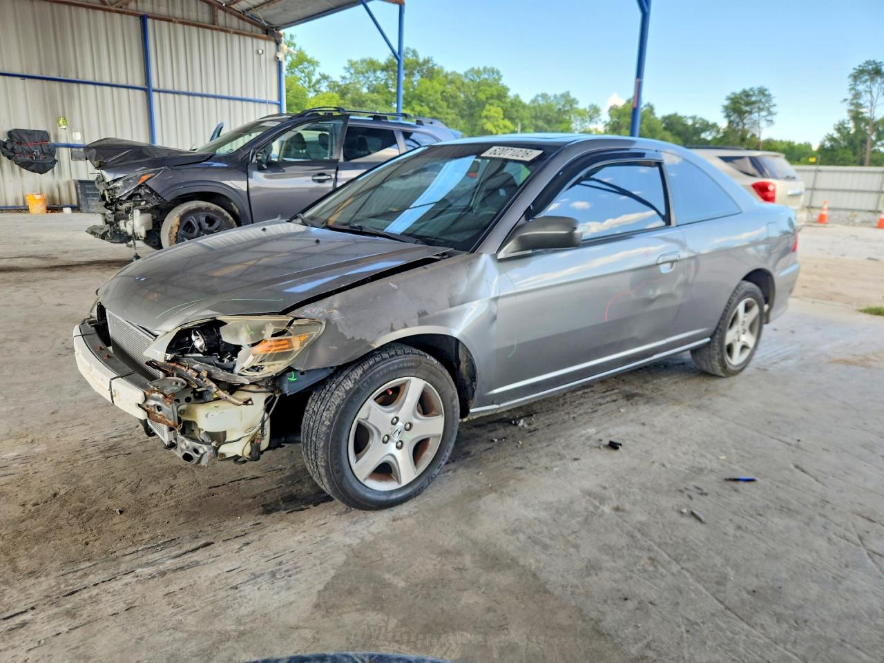 2005 Honda Civic Ex Gray vin: 1HGEM22955L035447