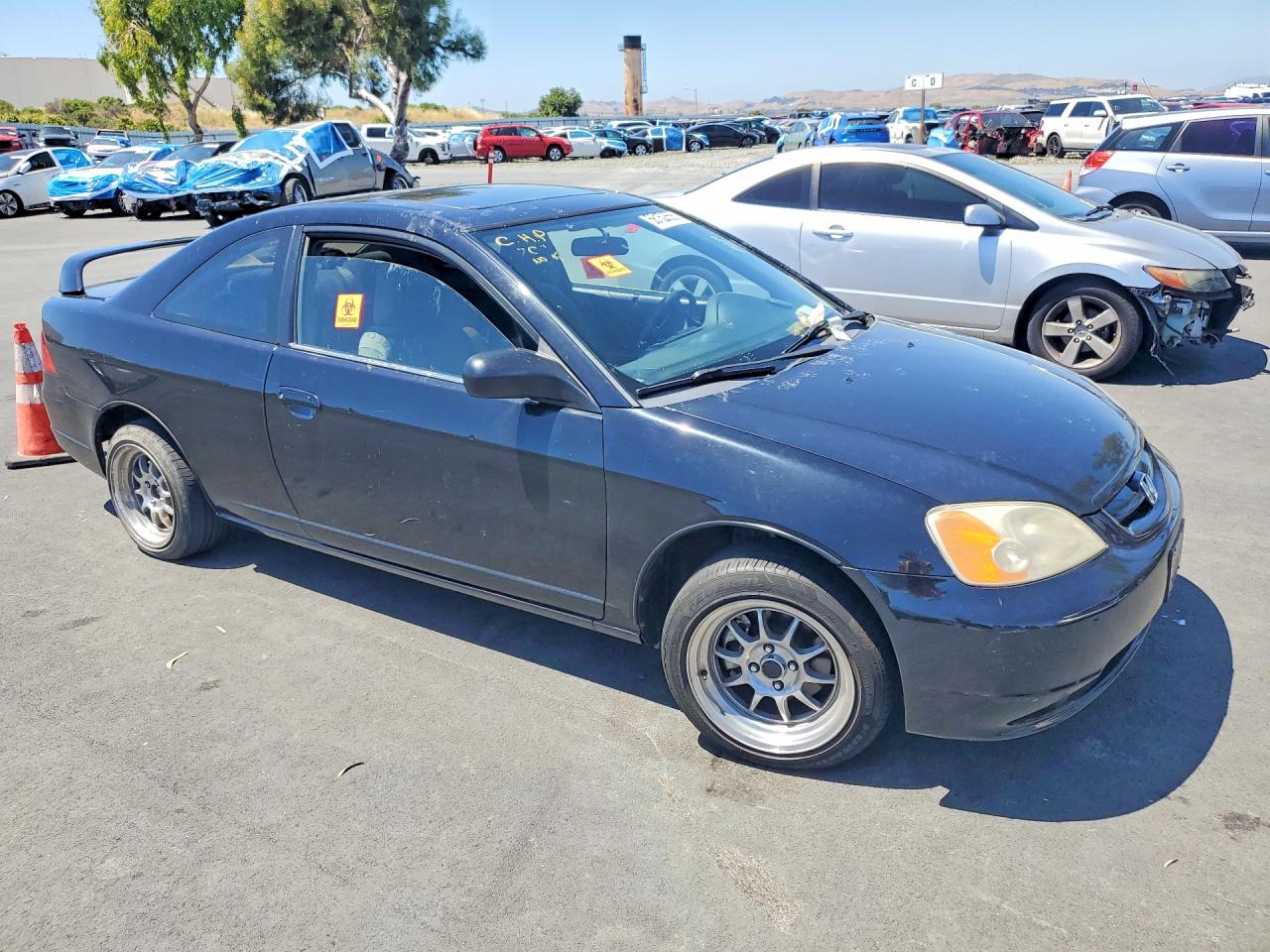 2002 Honda Civic Ex Black vin: 1HGEM22962L002209