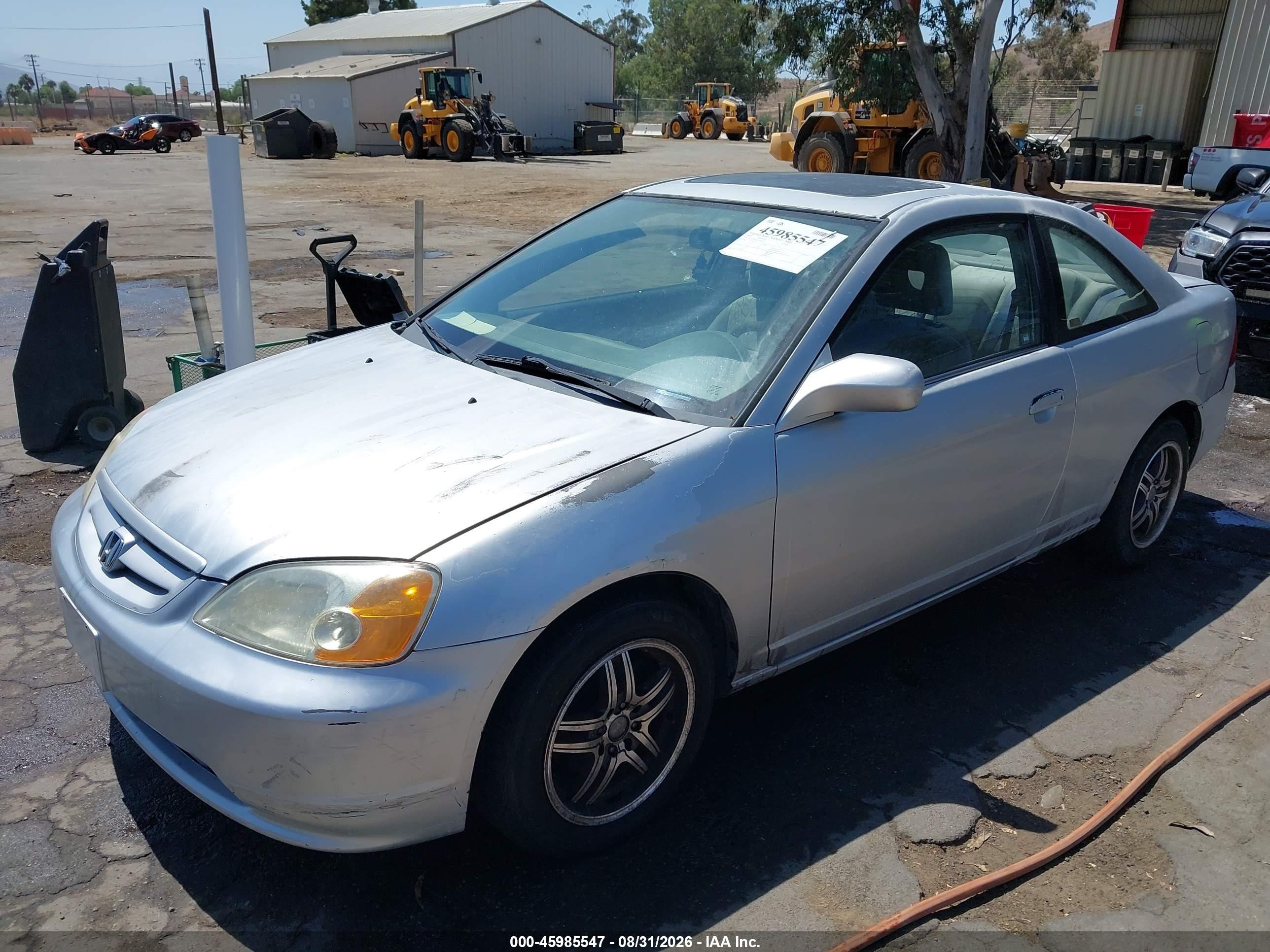 2002 Honda Civic Ex Silver vin: 1HGEM22962L047179