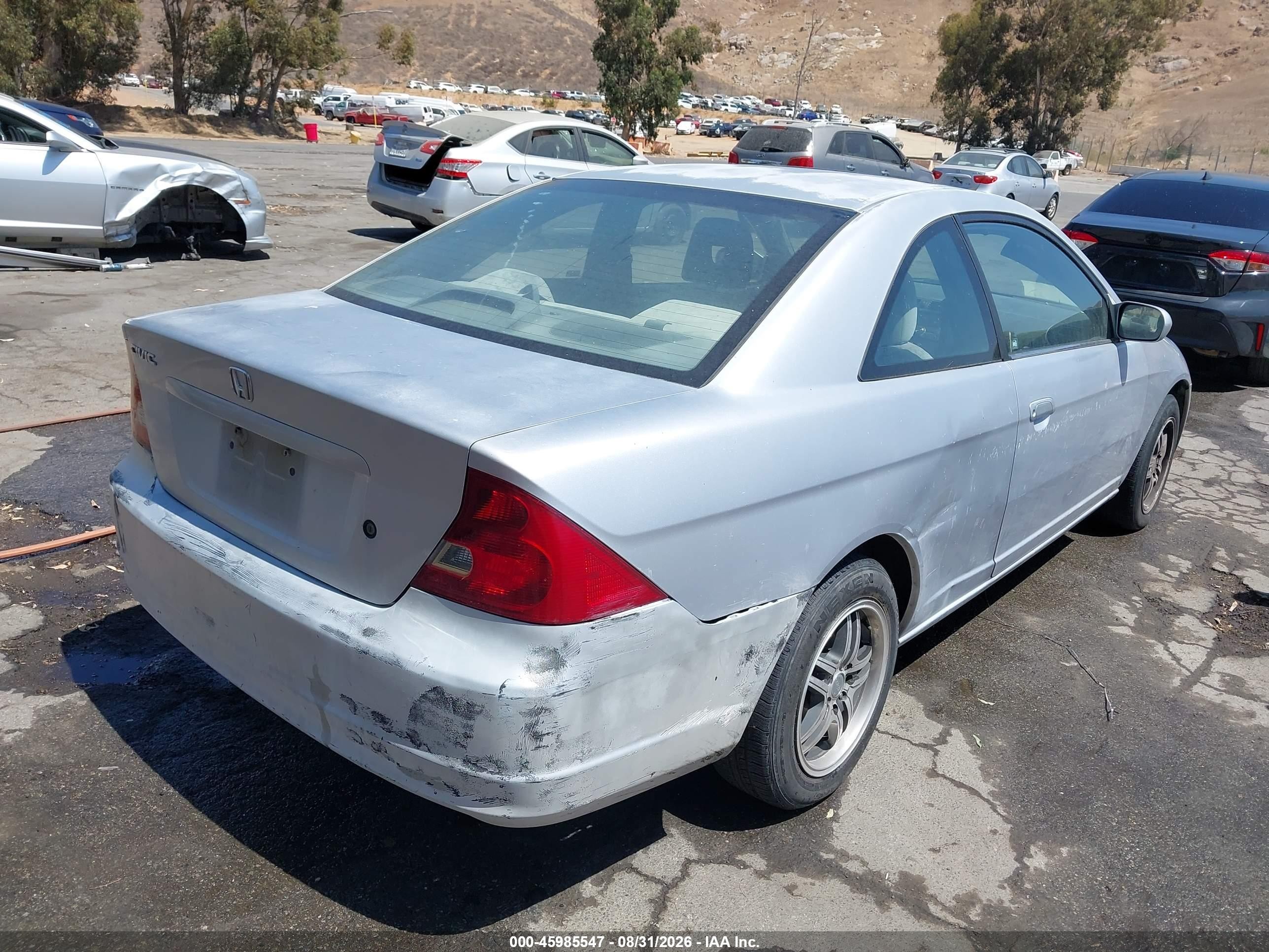 2002 Honda Civic Ex Silver vin: 1HGEM22962L047179