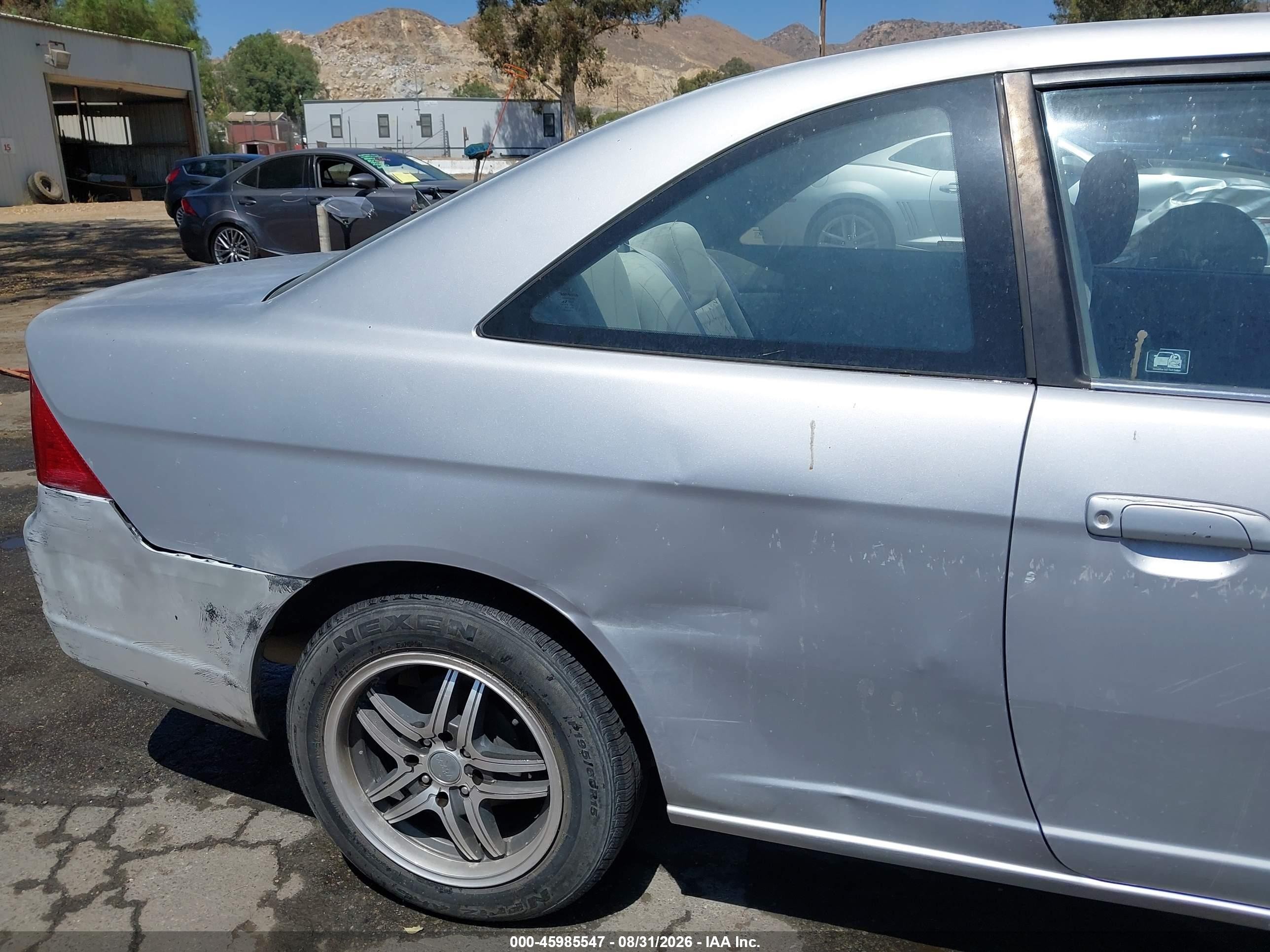 2002 Honda Civic Ex Silver vin: 1HGEM22962L047179