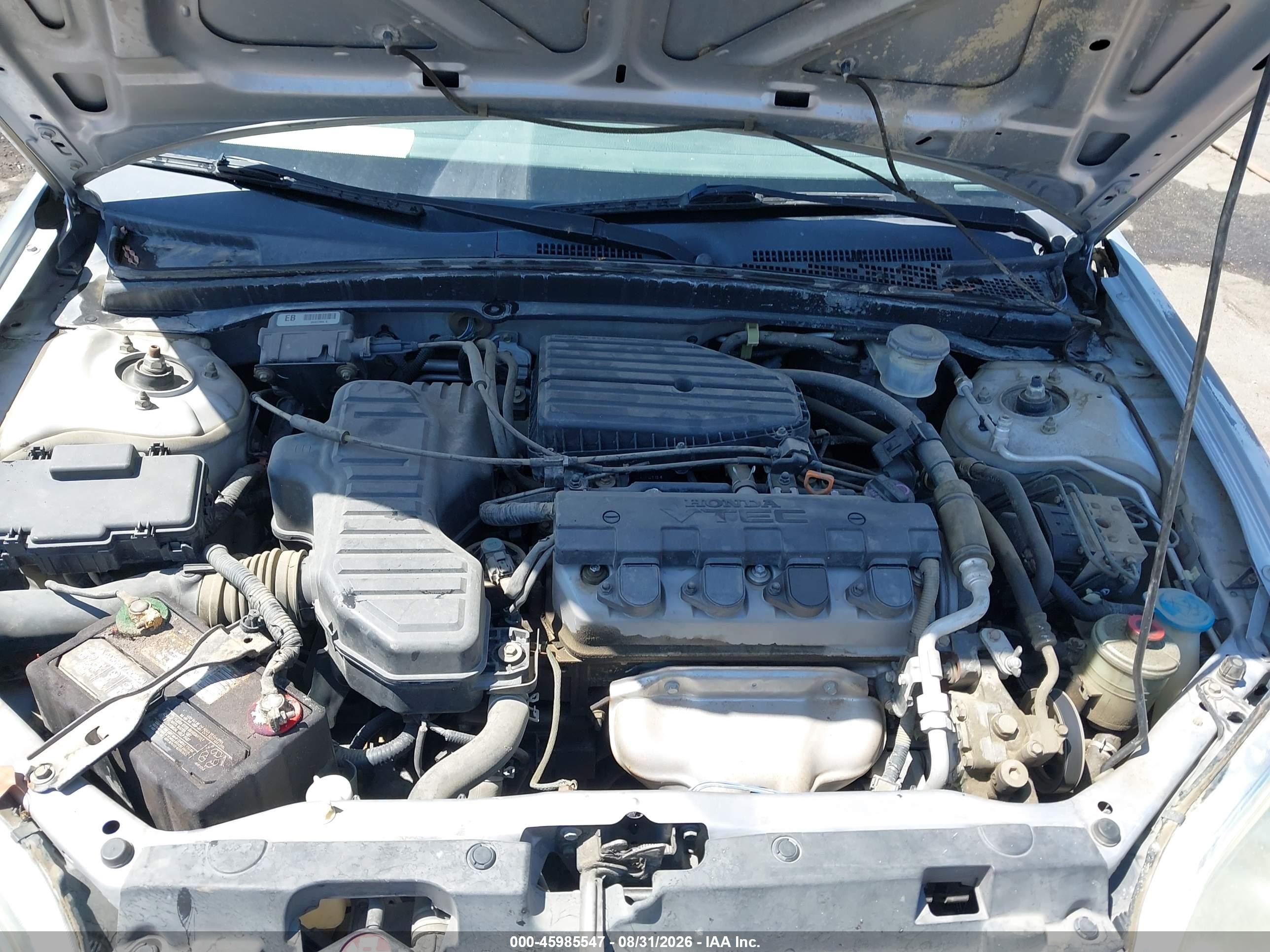 2002 Honda Civic Ex Silver vin: 1HGEM22962L047179