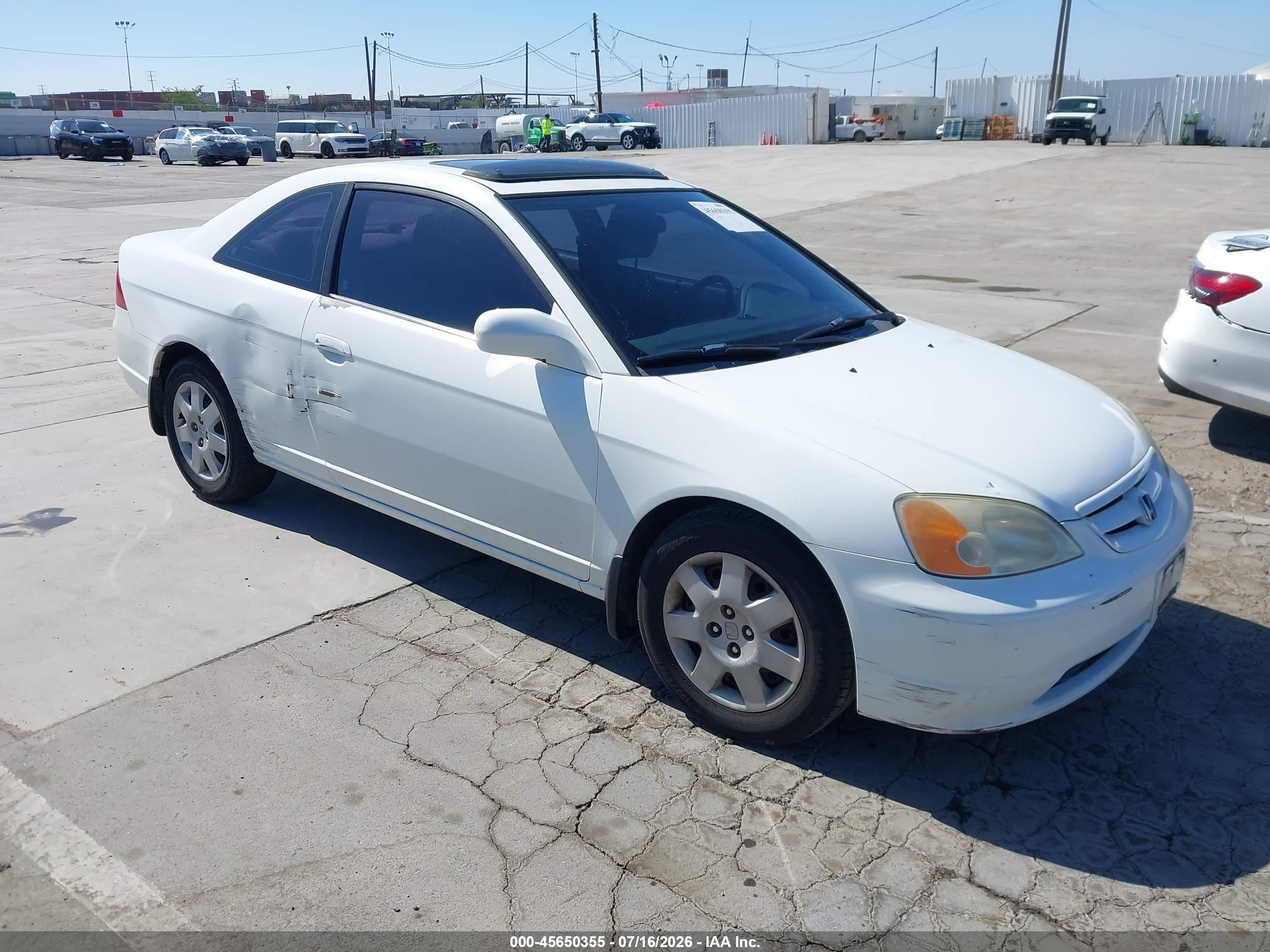 2002 Honda Civic Ex White vin: 1HGEM22962L070817