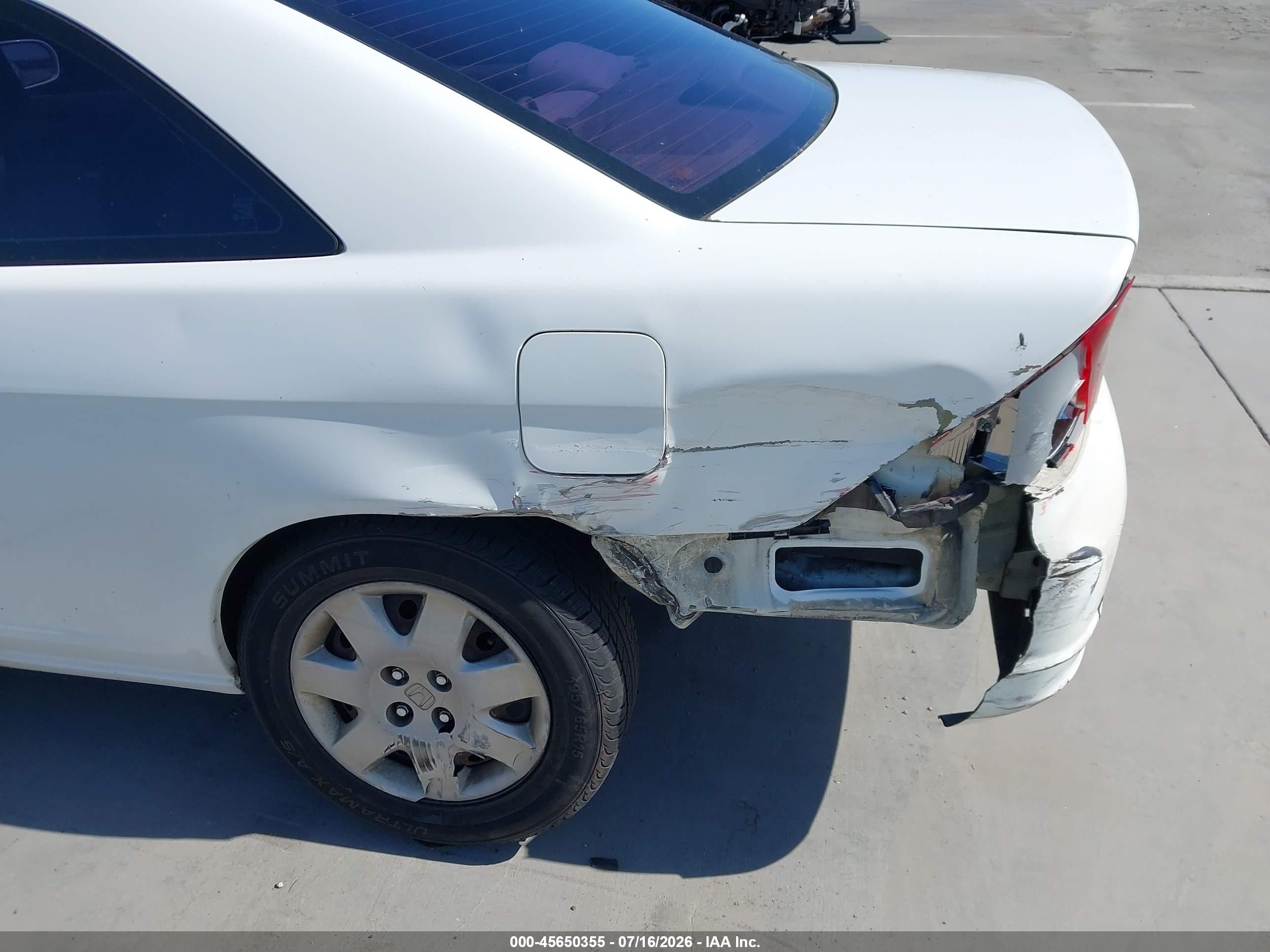 2002 Honda Civic Ex White vin: 1HGEM22962L070817