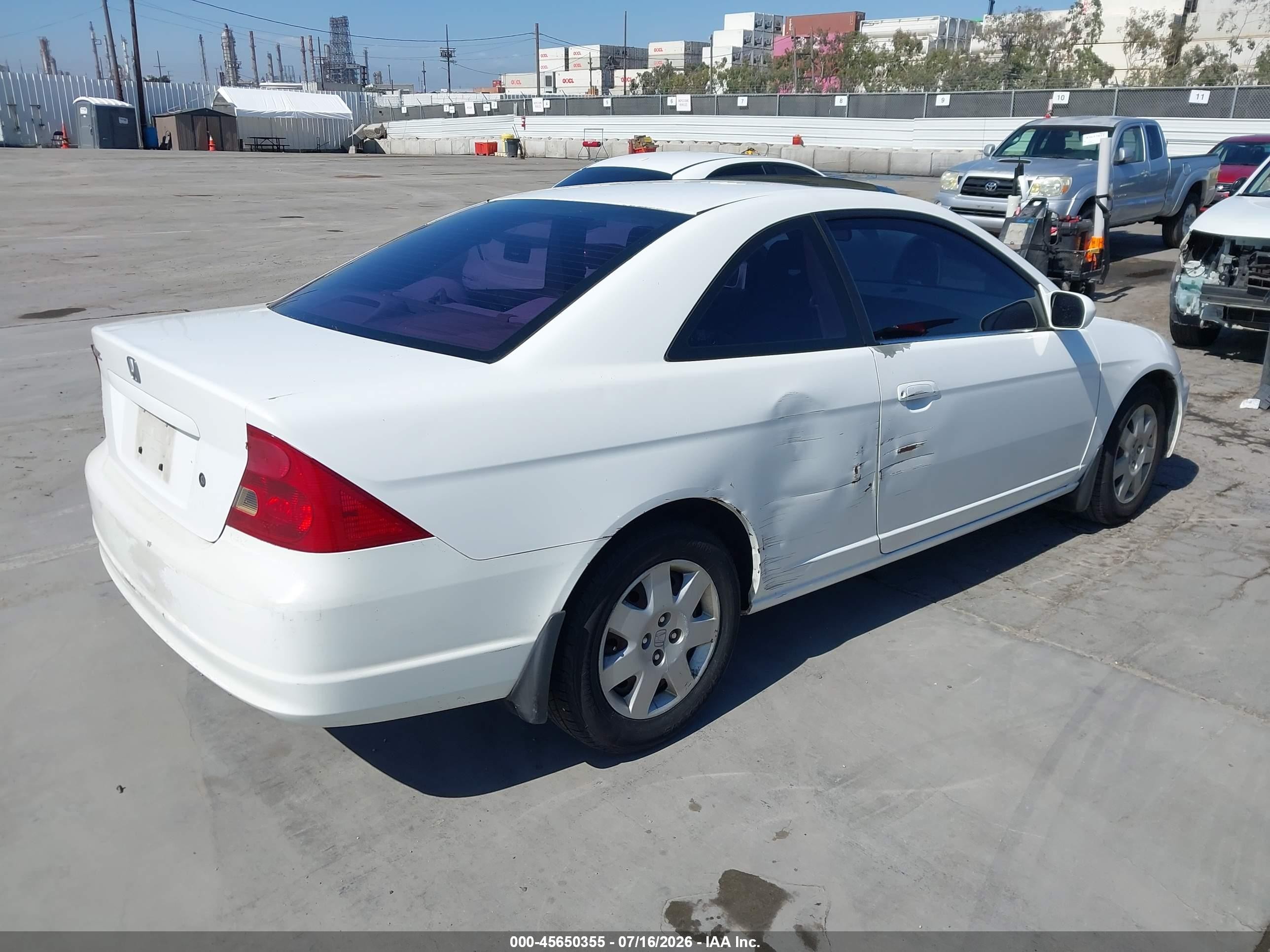 2002 Honda Civic Ex White vin: 1HGEM22962L070817