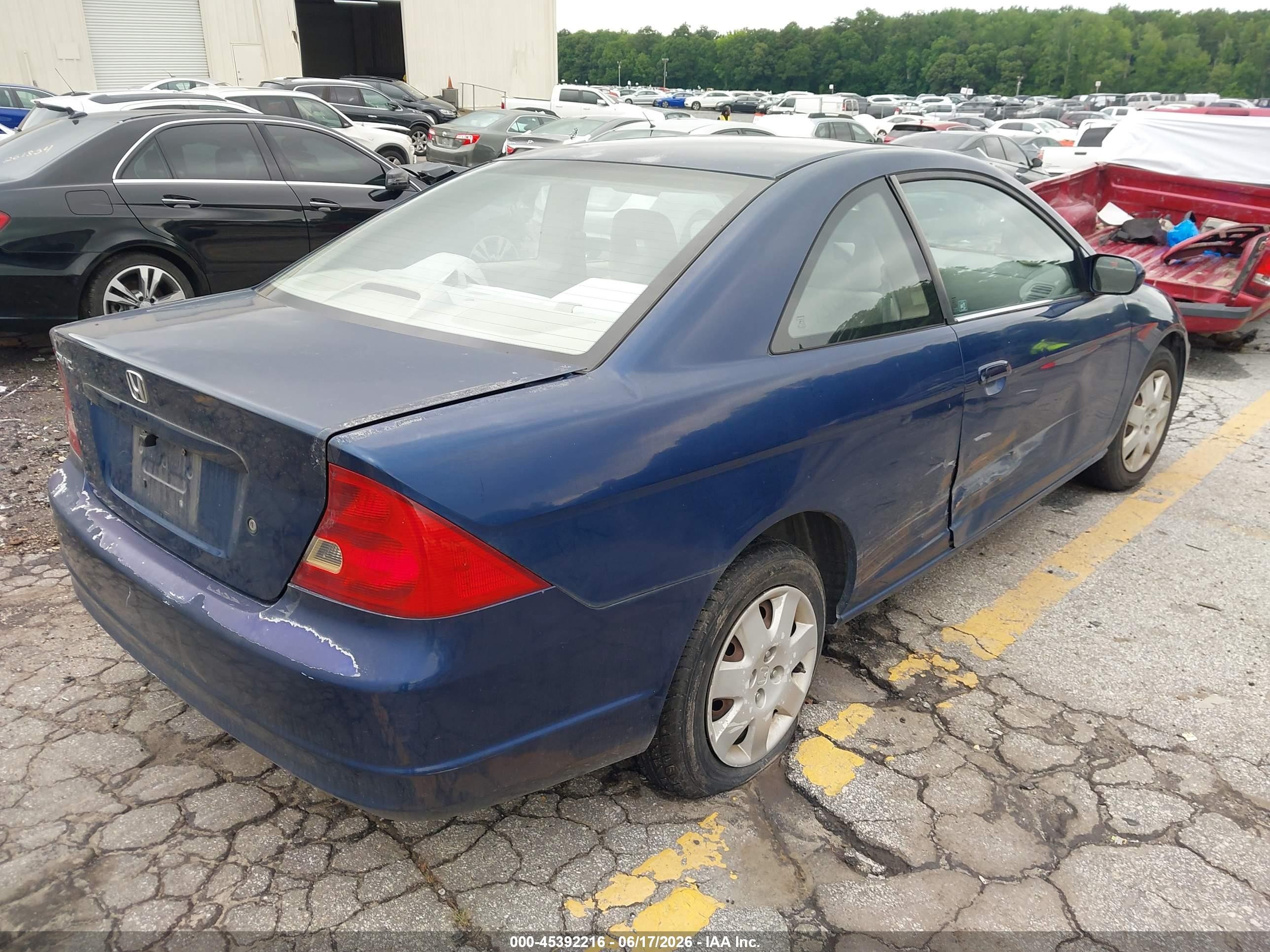 2002 Honda Civic Ex Dark Blue vin: 1HGEM22962L079100