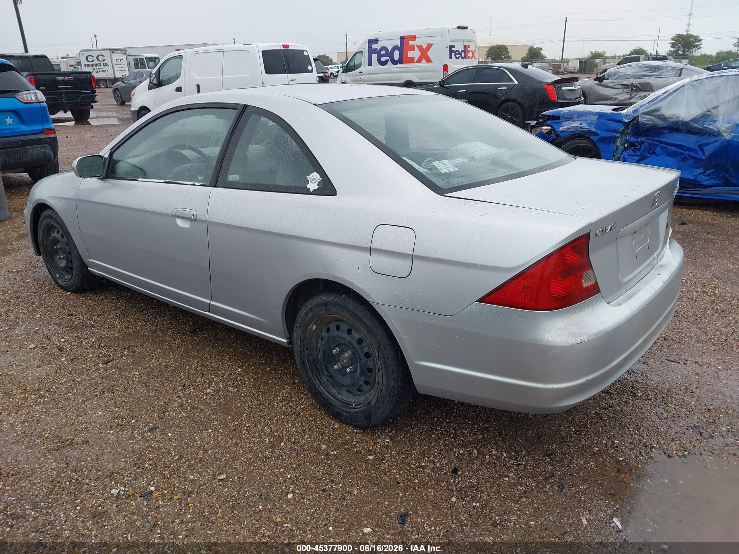 2002 Honda Civic Ex Серебряный vin: 1HGEM22962L110748