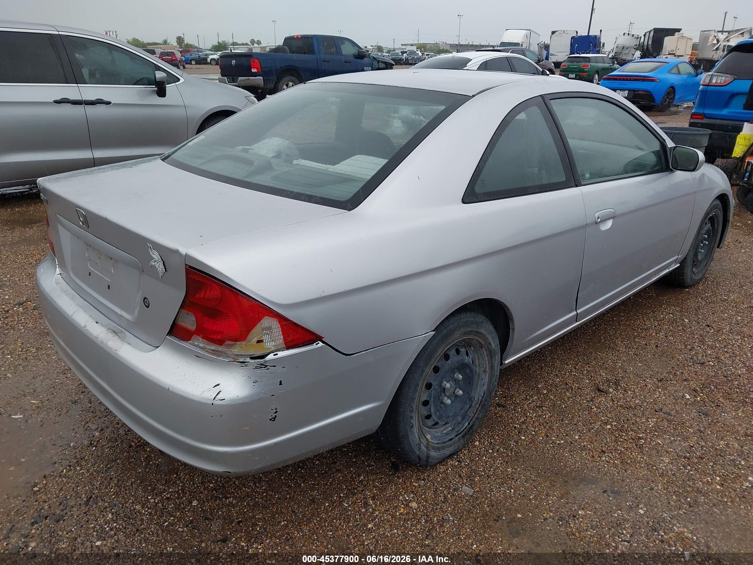 2002 Honda Civic Ex Серебряный vin: 1HGEM22962L110748
