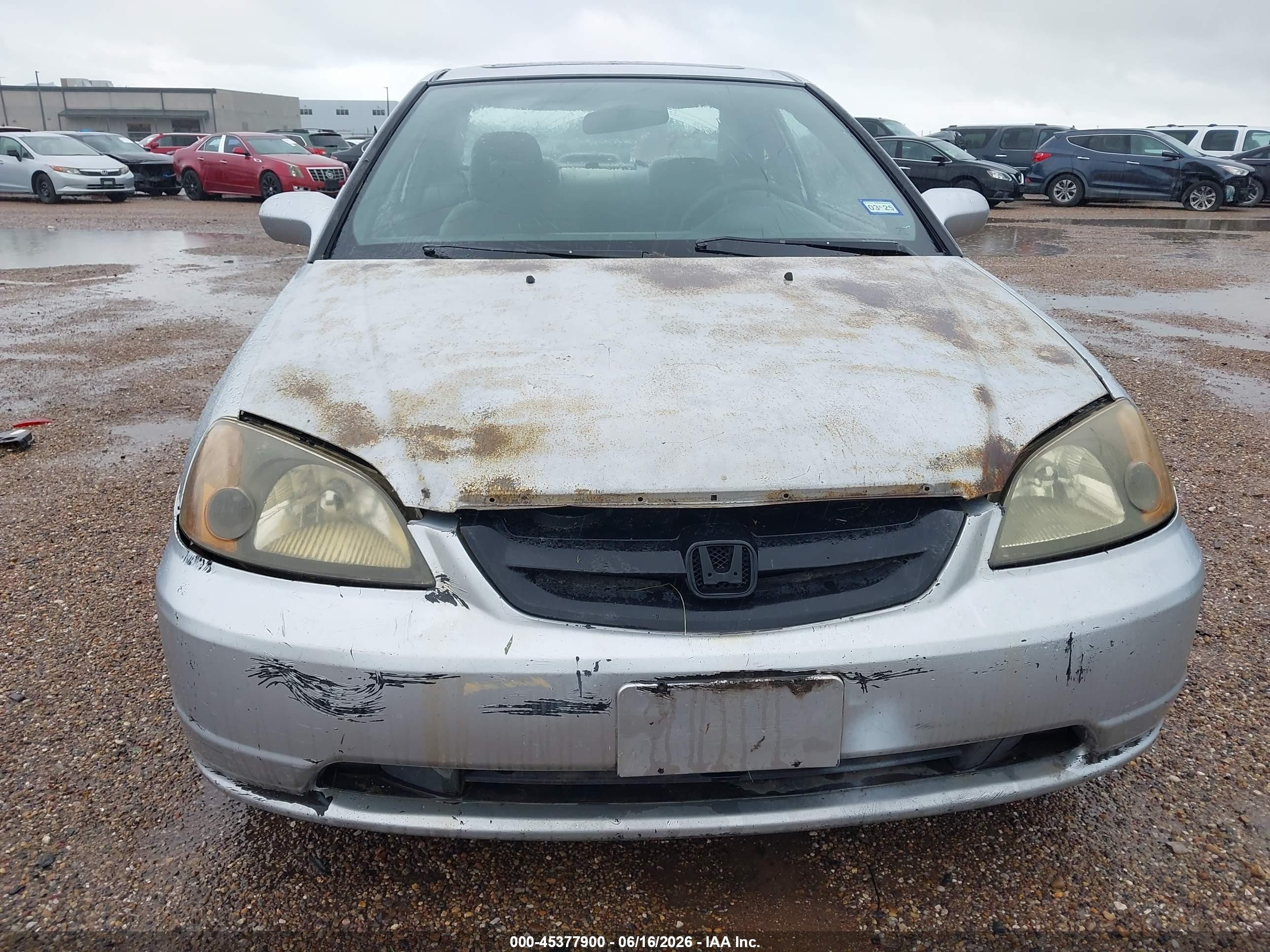 2002 Honda Civic Ex Серебряный vin: 1HGEM22962L110748