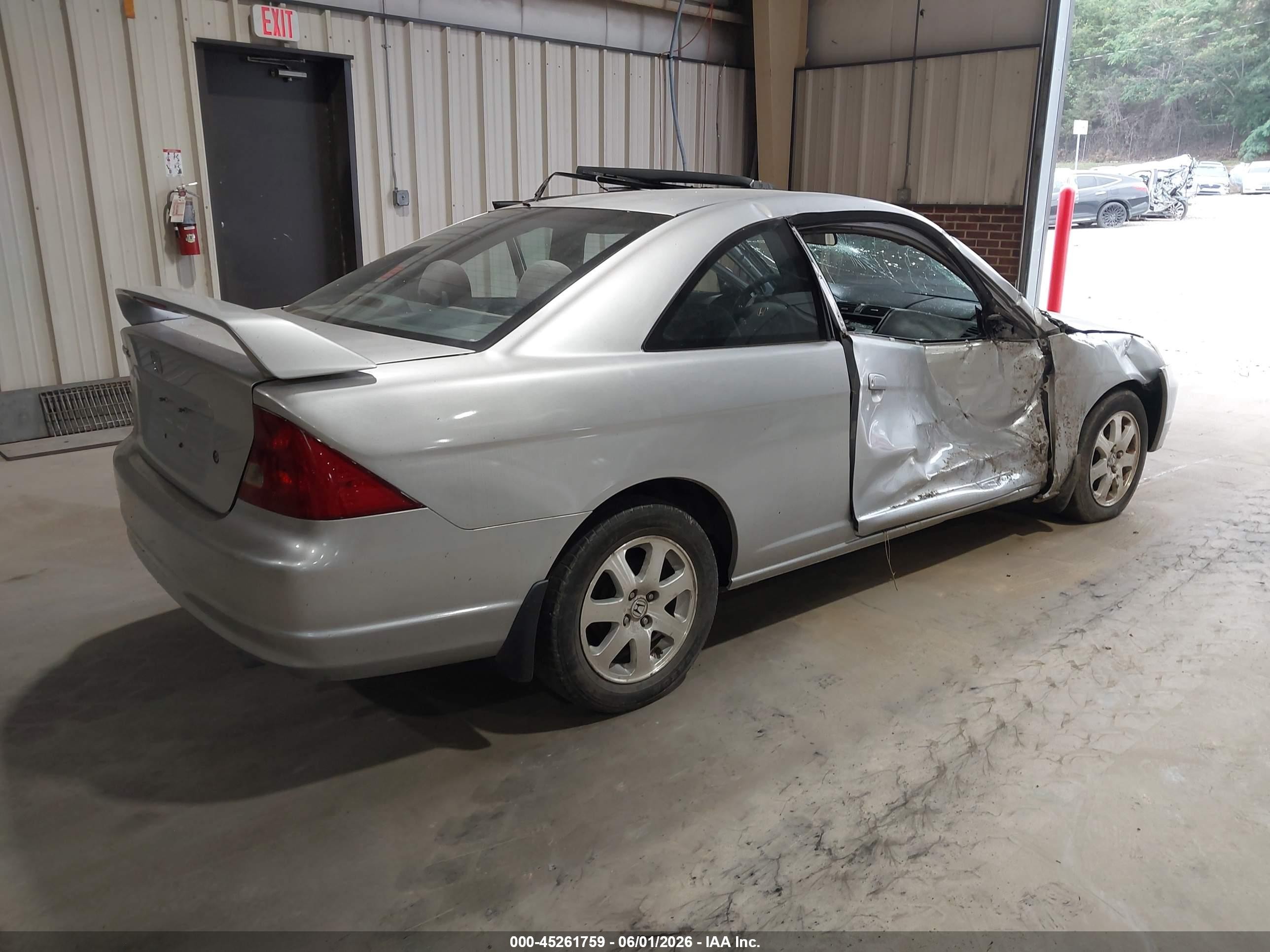 2003 Honda Civic Ex Silver vin: 1HGEM22963L019531
