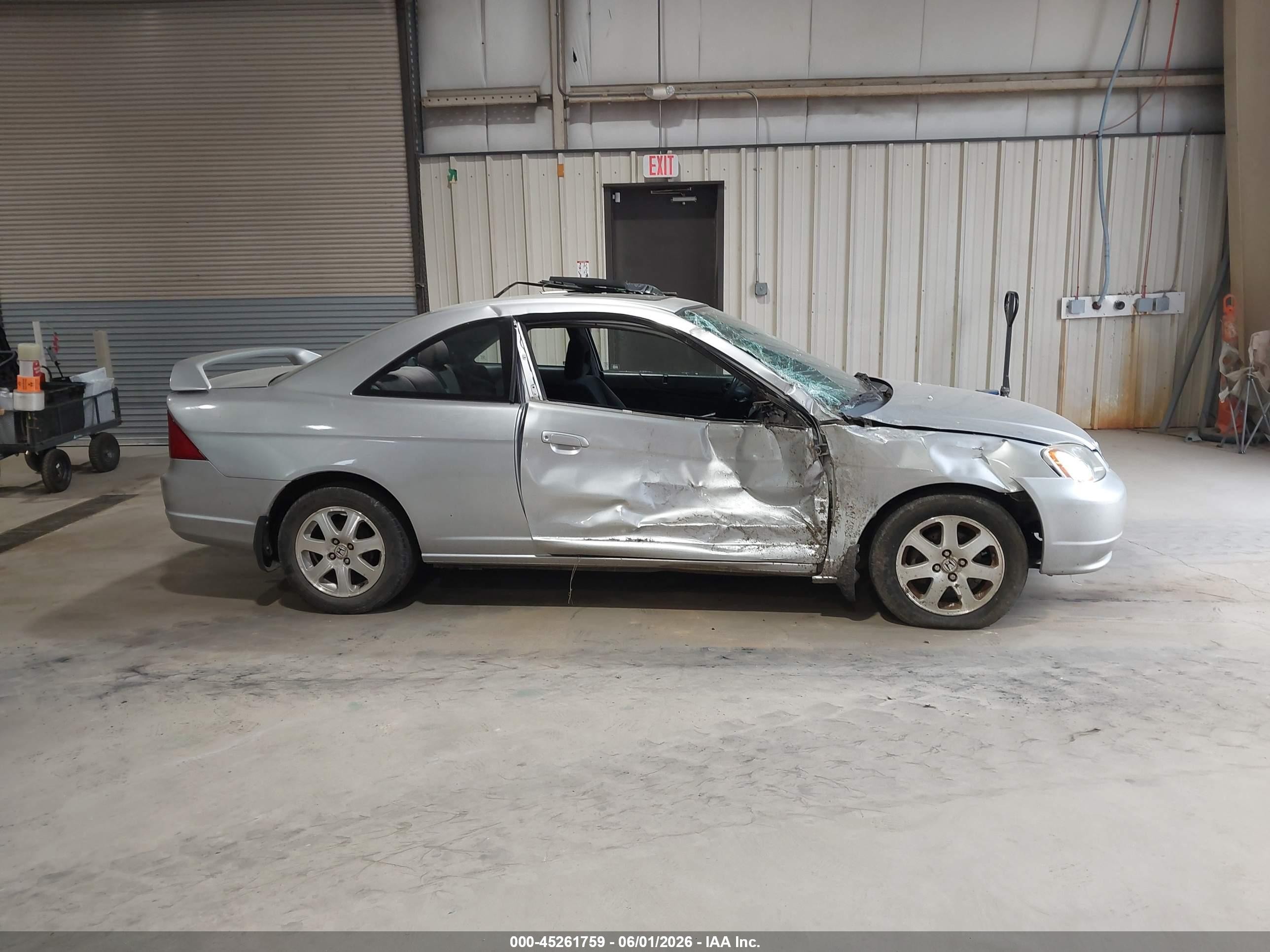 2003 Honda Civic Ex Silver vin: 1HGEM22963L019531