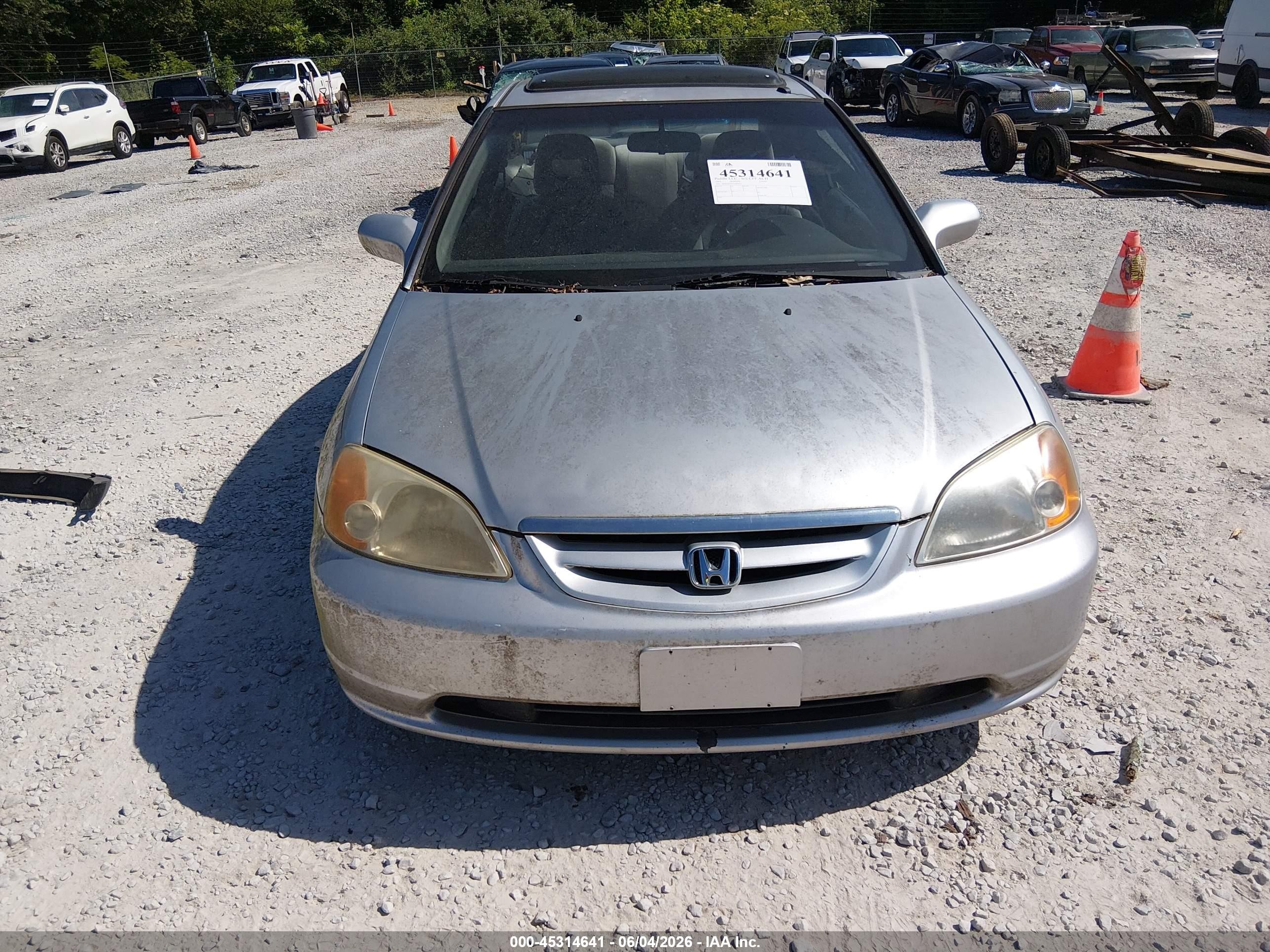 2001 Honda Civic Ex Silver vin: 1HGEM22971L091013