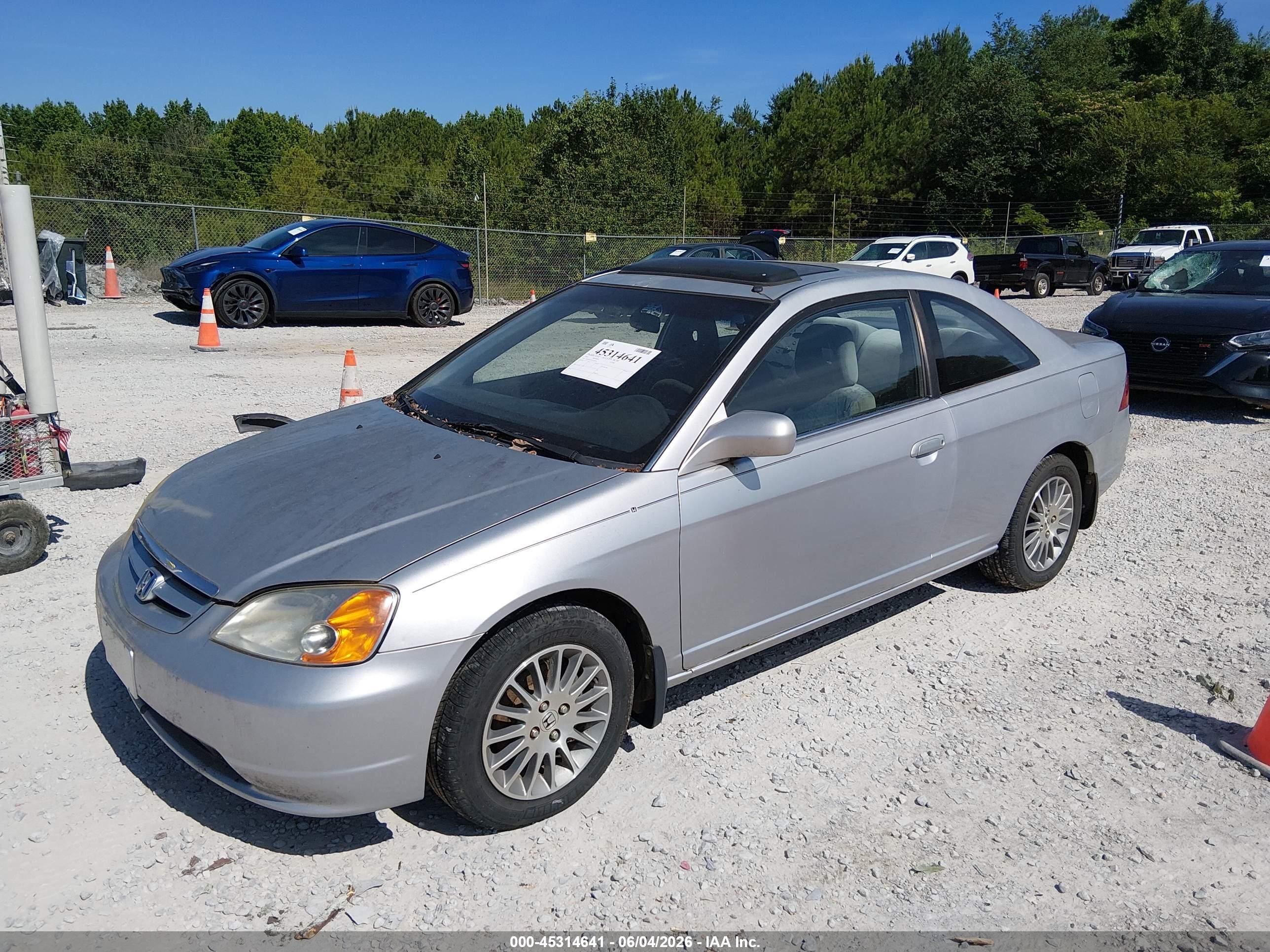 2001 Honda Civic Ex Silver vin: 1HGEM22971L091013