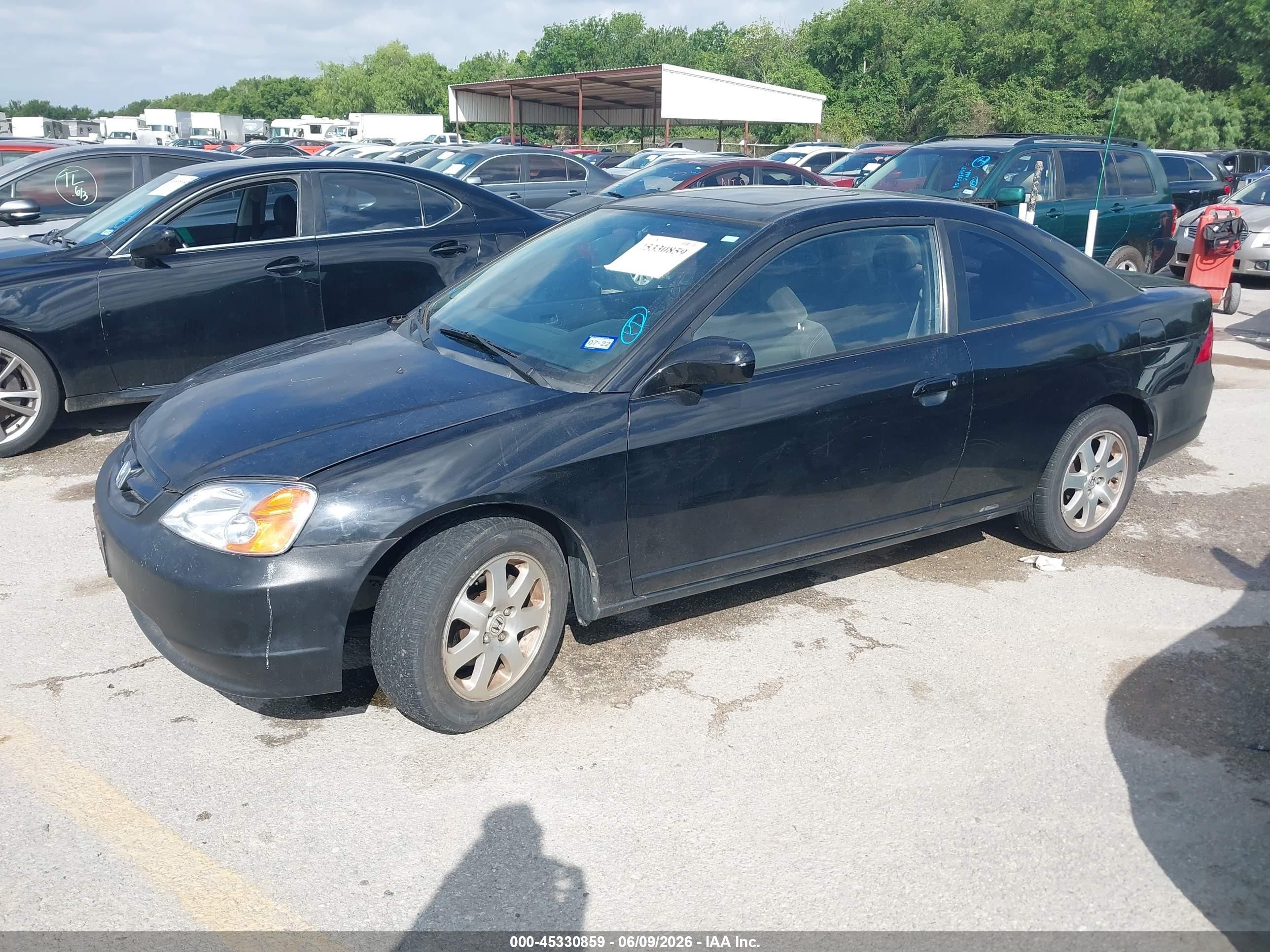 2003 Honda Civic Ex Black vin: 1HGEM22973L017674