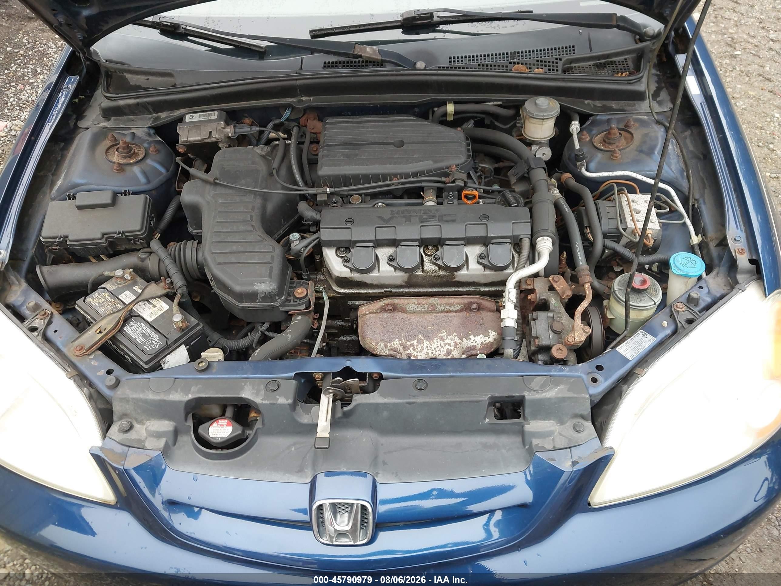 2003 Honda Civic Ex Blue vin: 1HGEM22973L061206