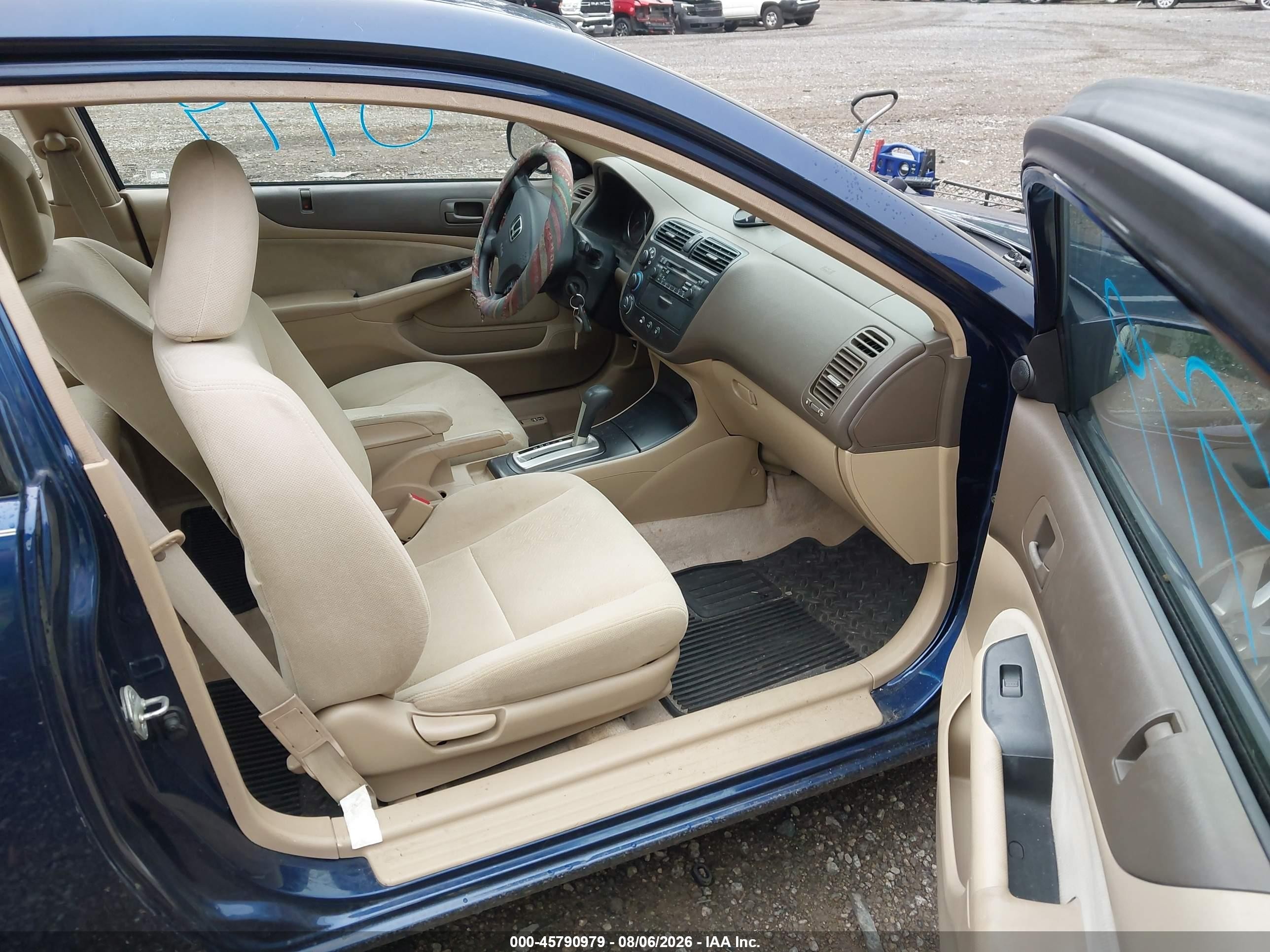 2003 Honda Civic Ex Blue vin: 1HGEM22973L061206