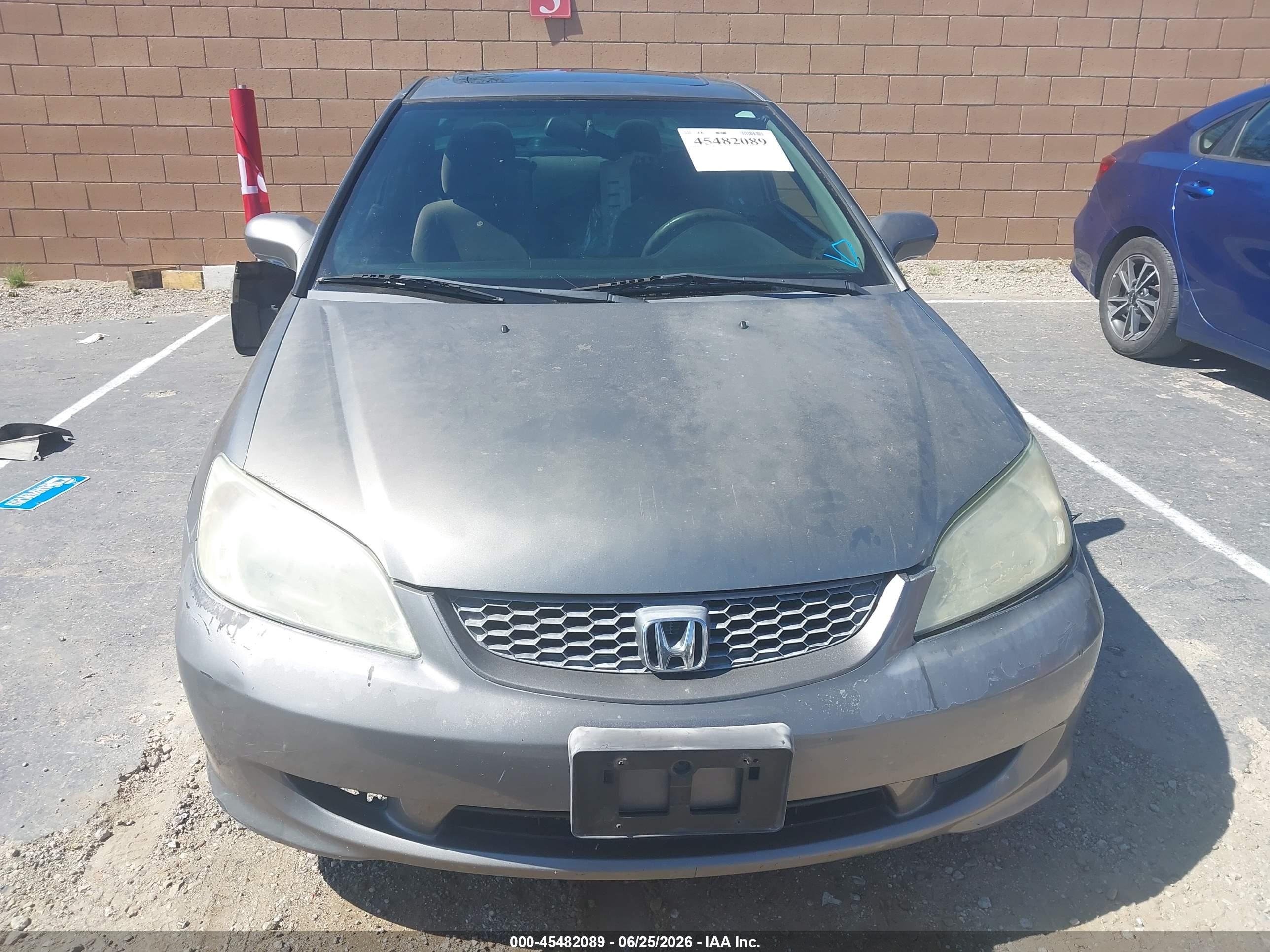 2004 Honda Civic Ex Серый vin: 1HGEM22974LO53253