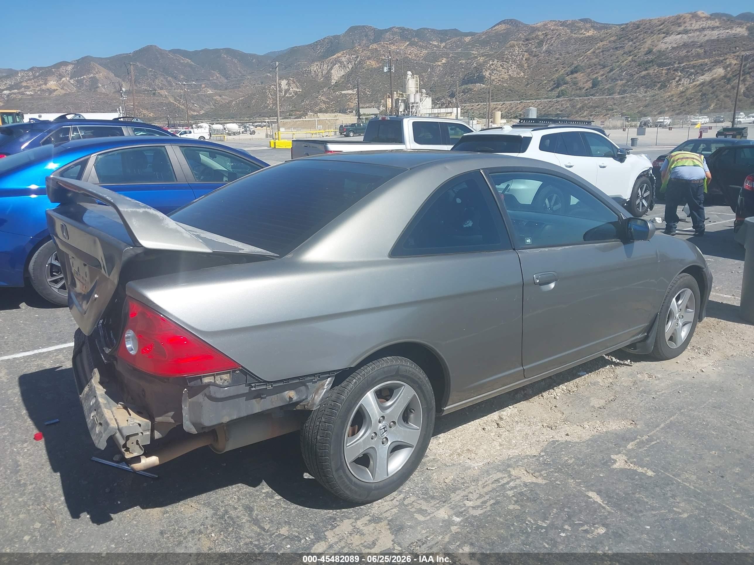 2004 Honda Civic Ex Серый vin: 1HGEM22974LO53253