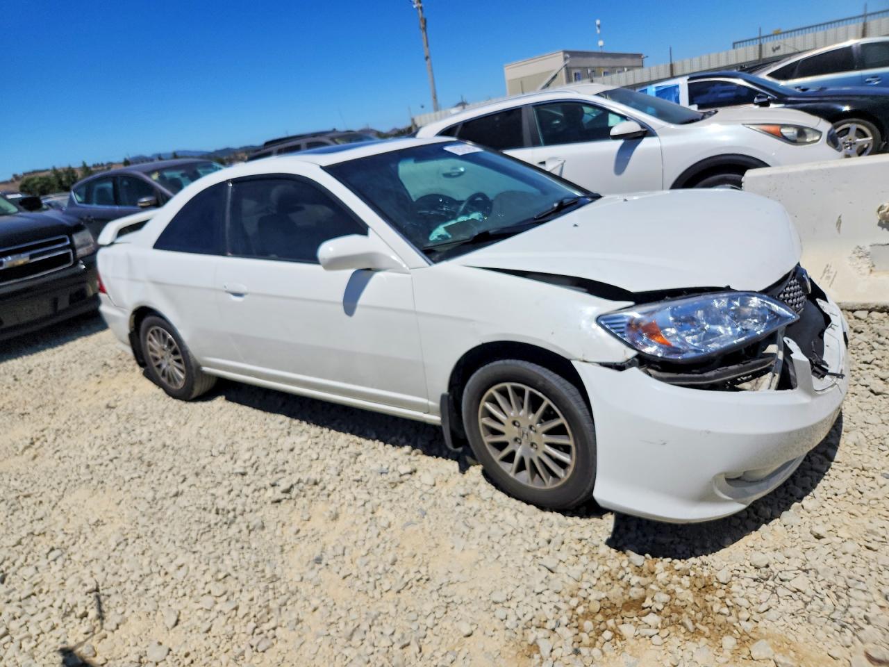 2005 Honda Civic Ex White vin: 1HGEM22975L003129