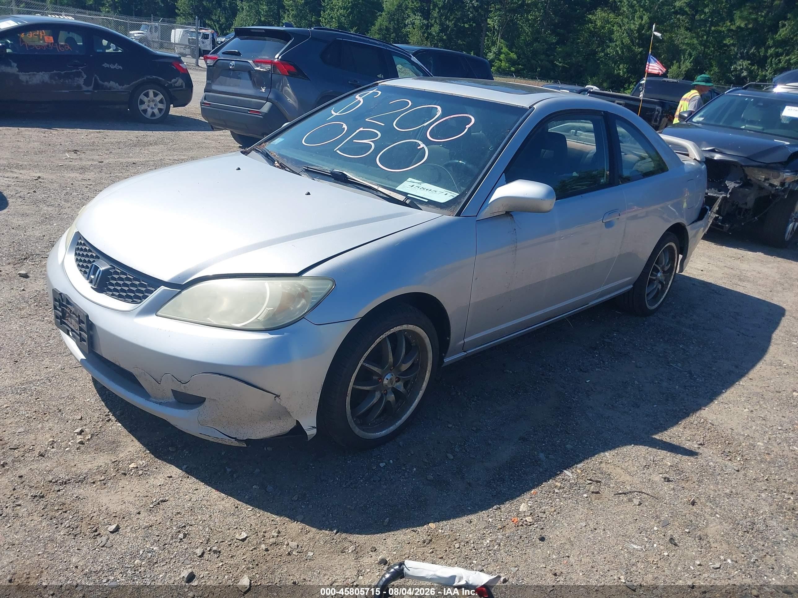 2005 Honda Civic Ex Silver vin: 1HGEM22975L049270