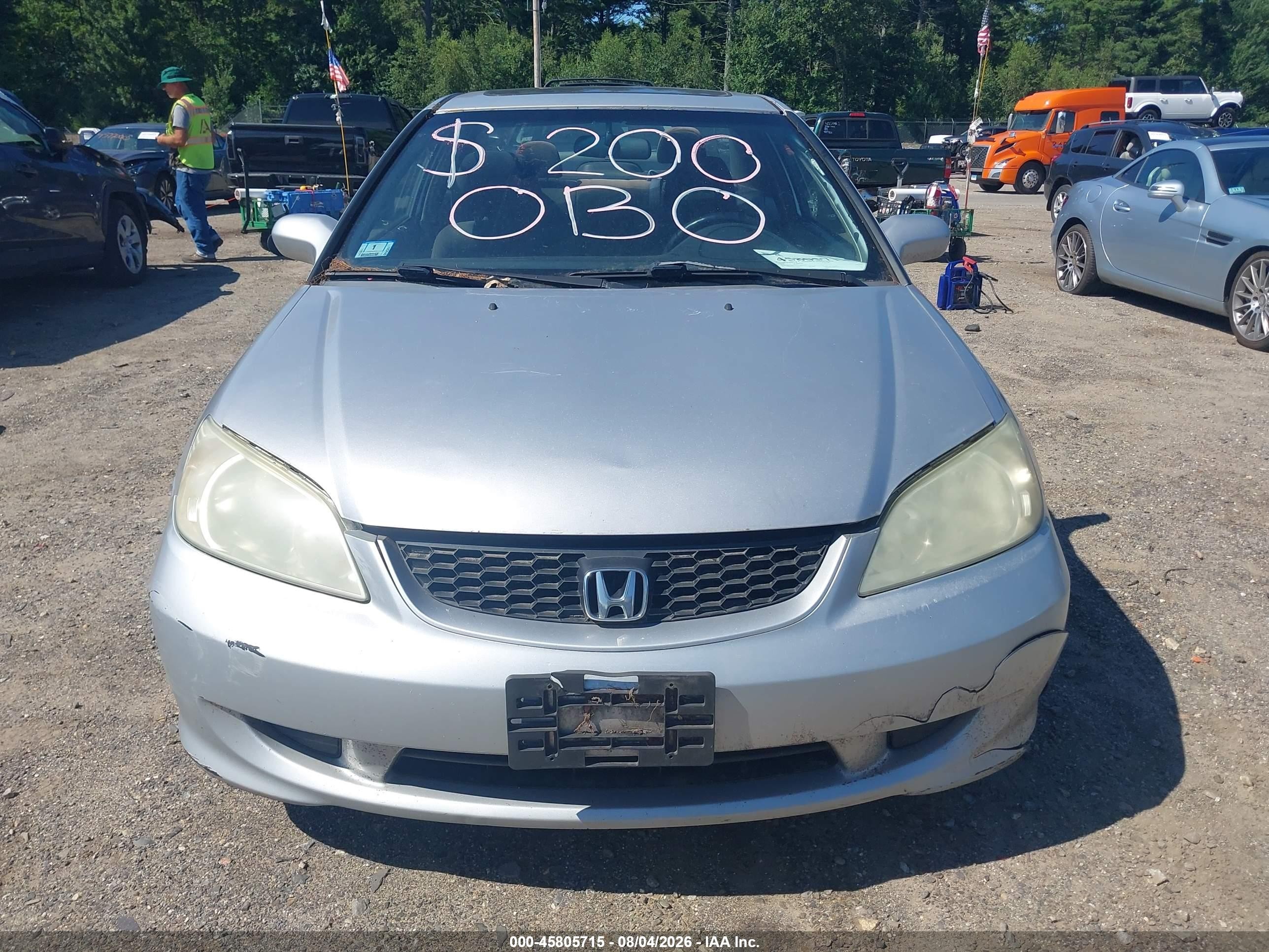 2005 Honda Civic Ex Silver vin: 1HGEM22975L049270