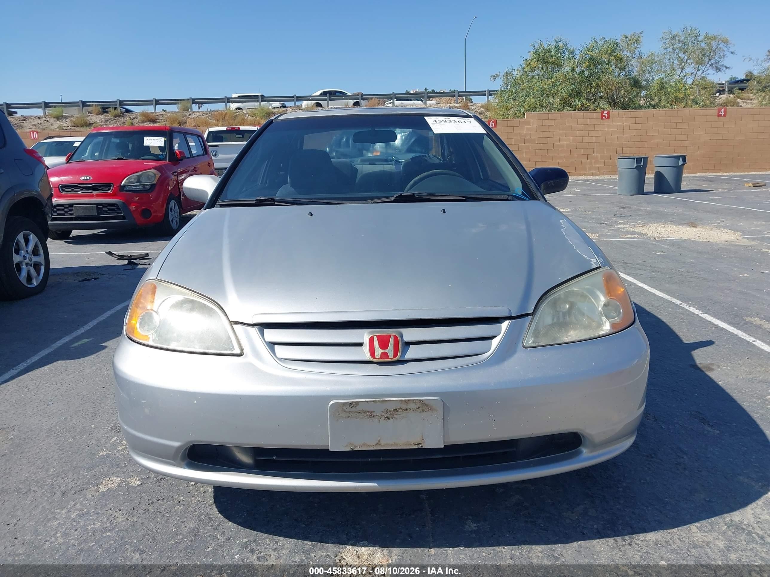 2001 Honda Civic Ex Gray vin: 1HGEM22981L085821