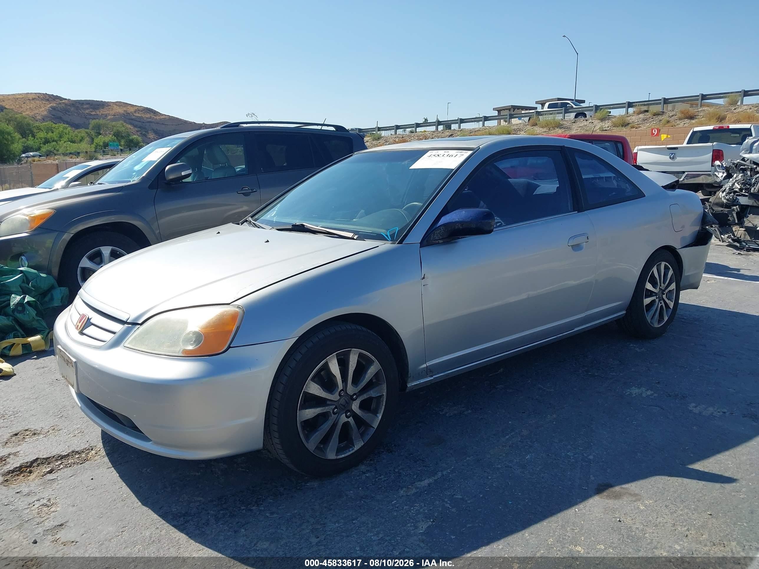 2001 Honda Civic Ex Gray vin: 1HGEM22981L085821