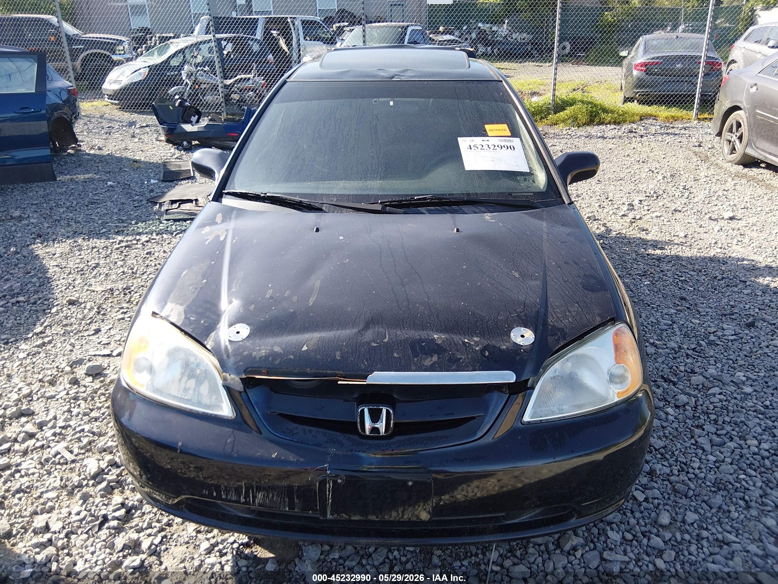 2001 Honda Civic Ex Black vin: 1HGEM22981L112919