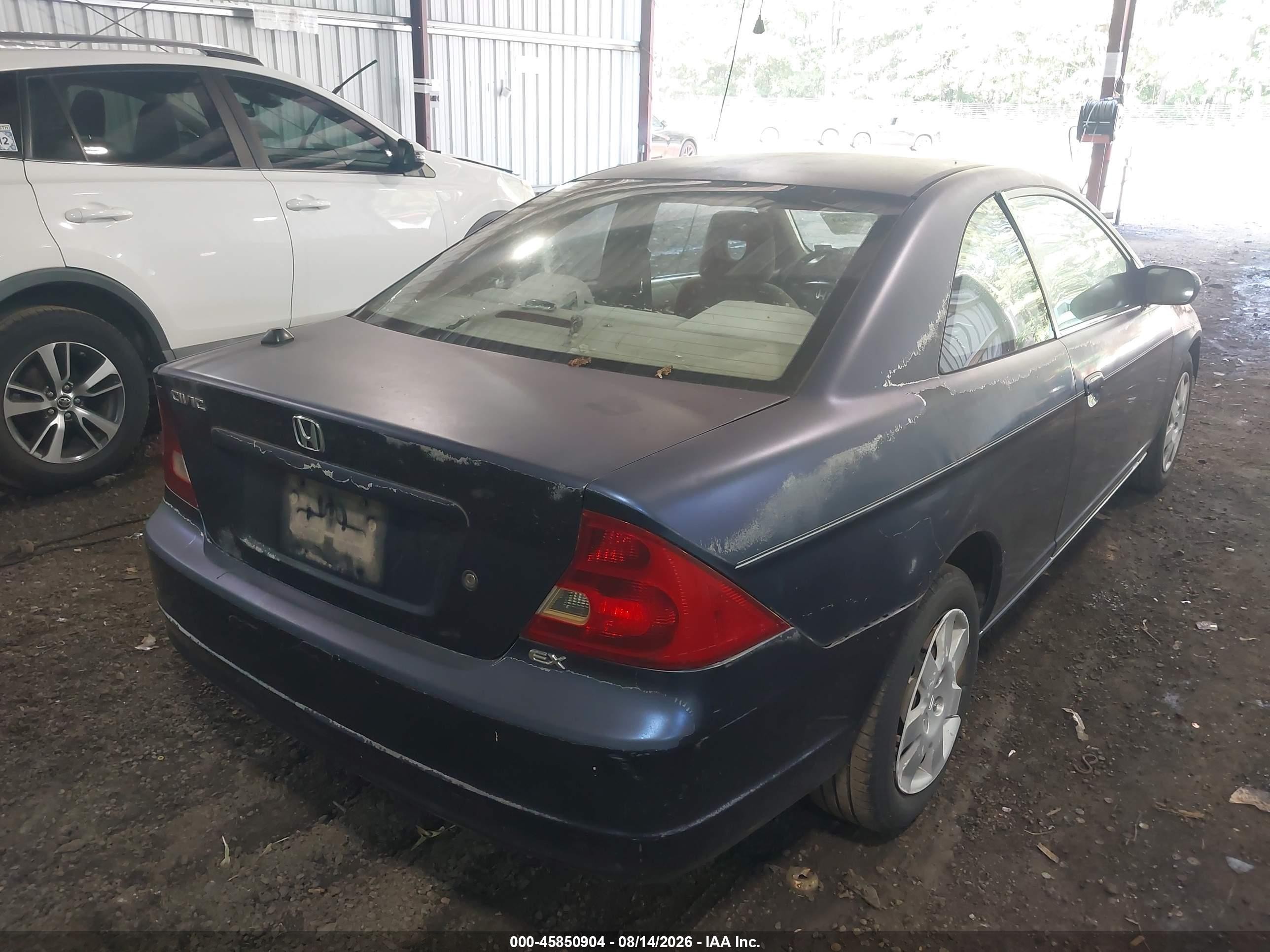 2002 Honda Civic Ex Blue vin: 1HGEM22982L011154
