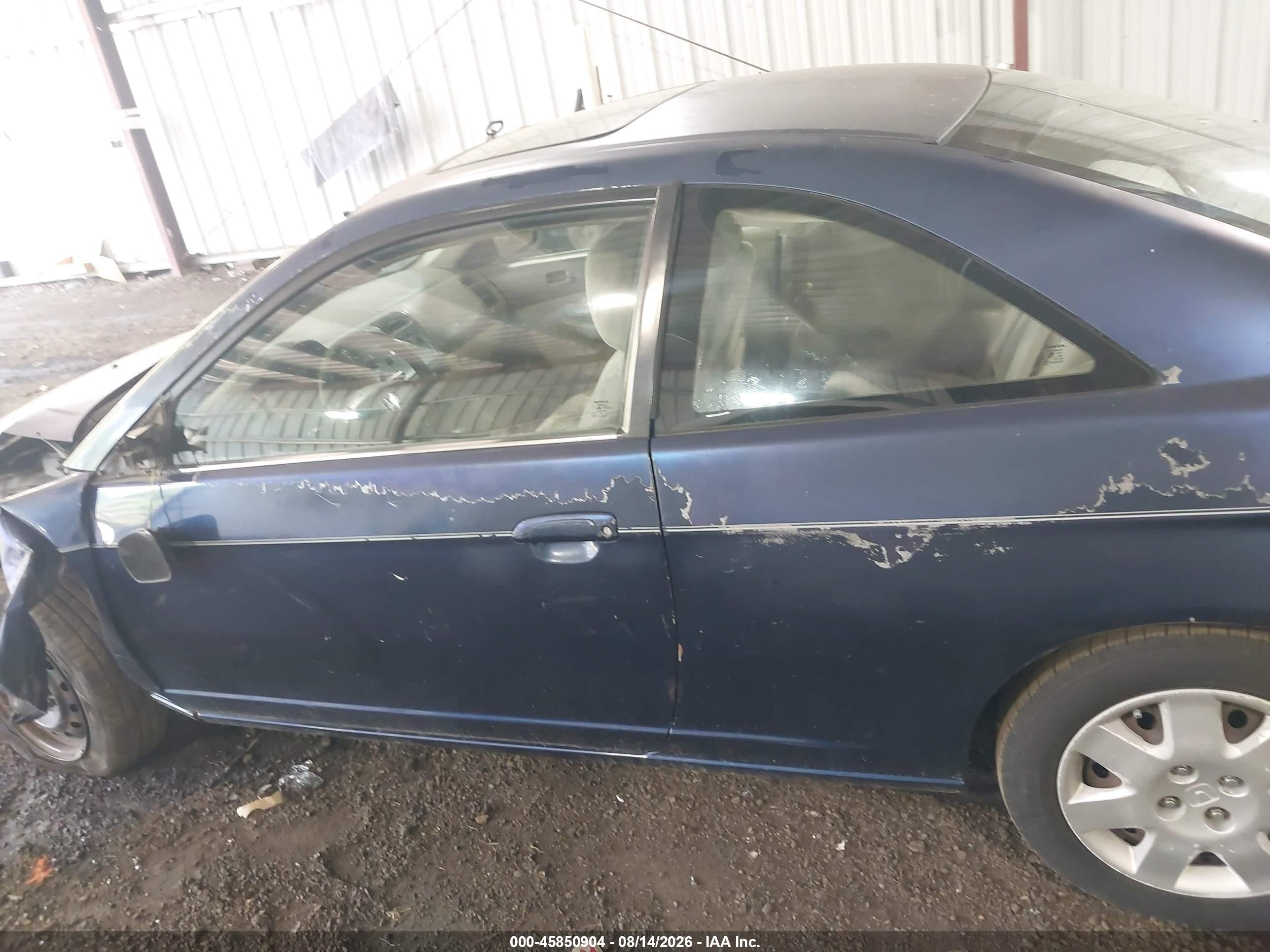 2002 Honda Civic Ex Blue vin: 1HGEM22982L011154