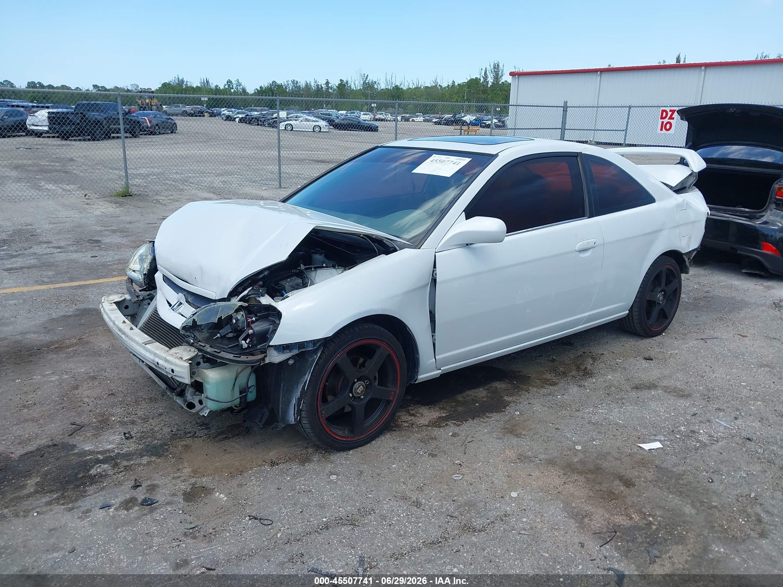 2002 Honda Civic Ex White vin: 1HGEM22982L073864