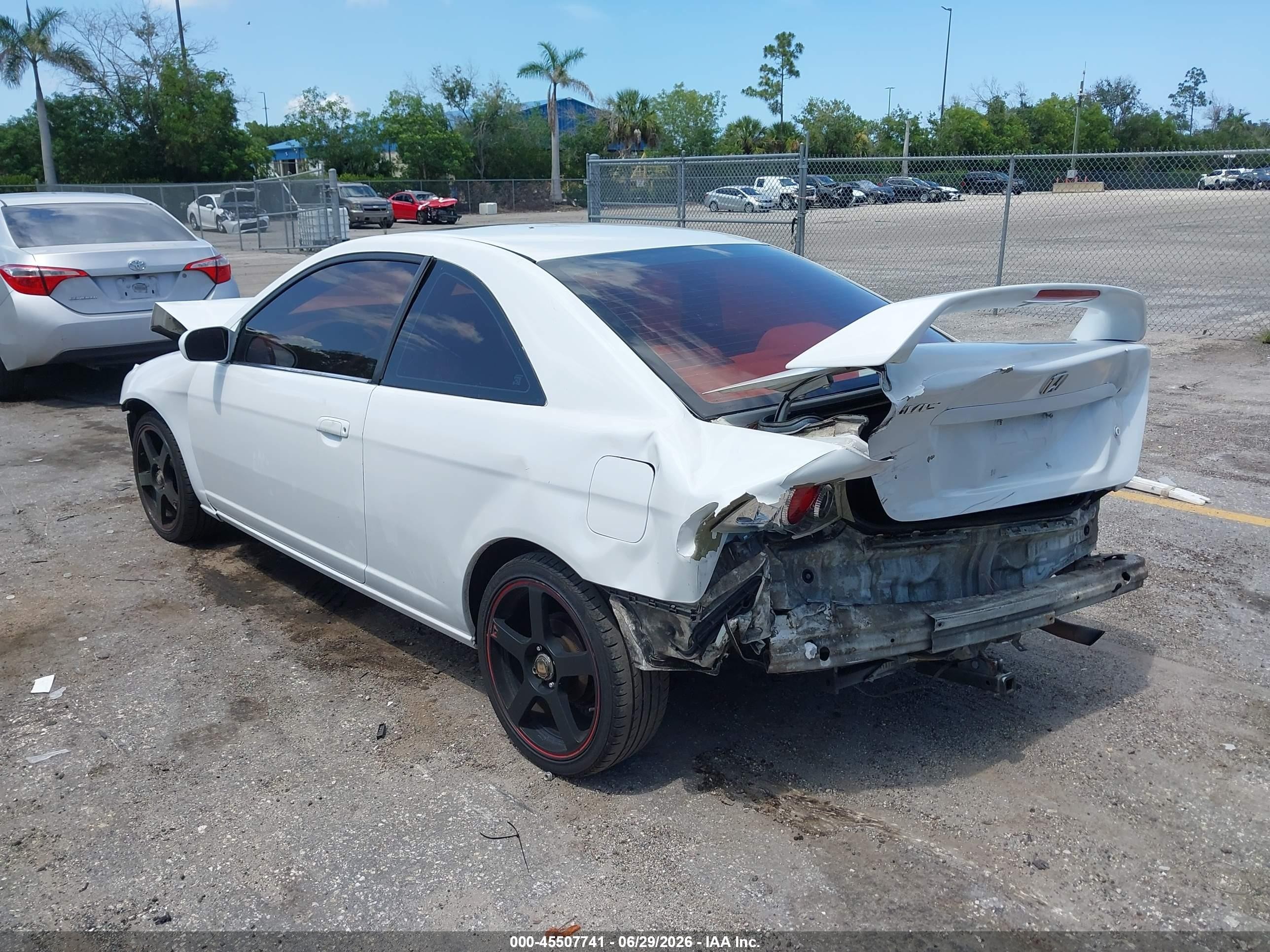 2002 Honda Civic Ex White vin: 1HGEM22982L073864