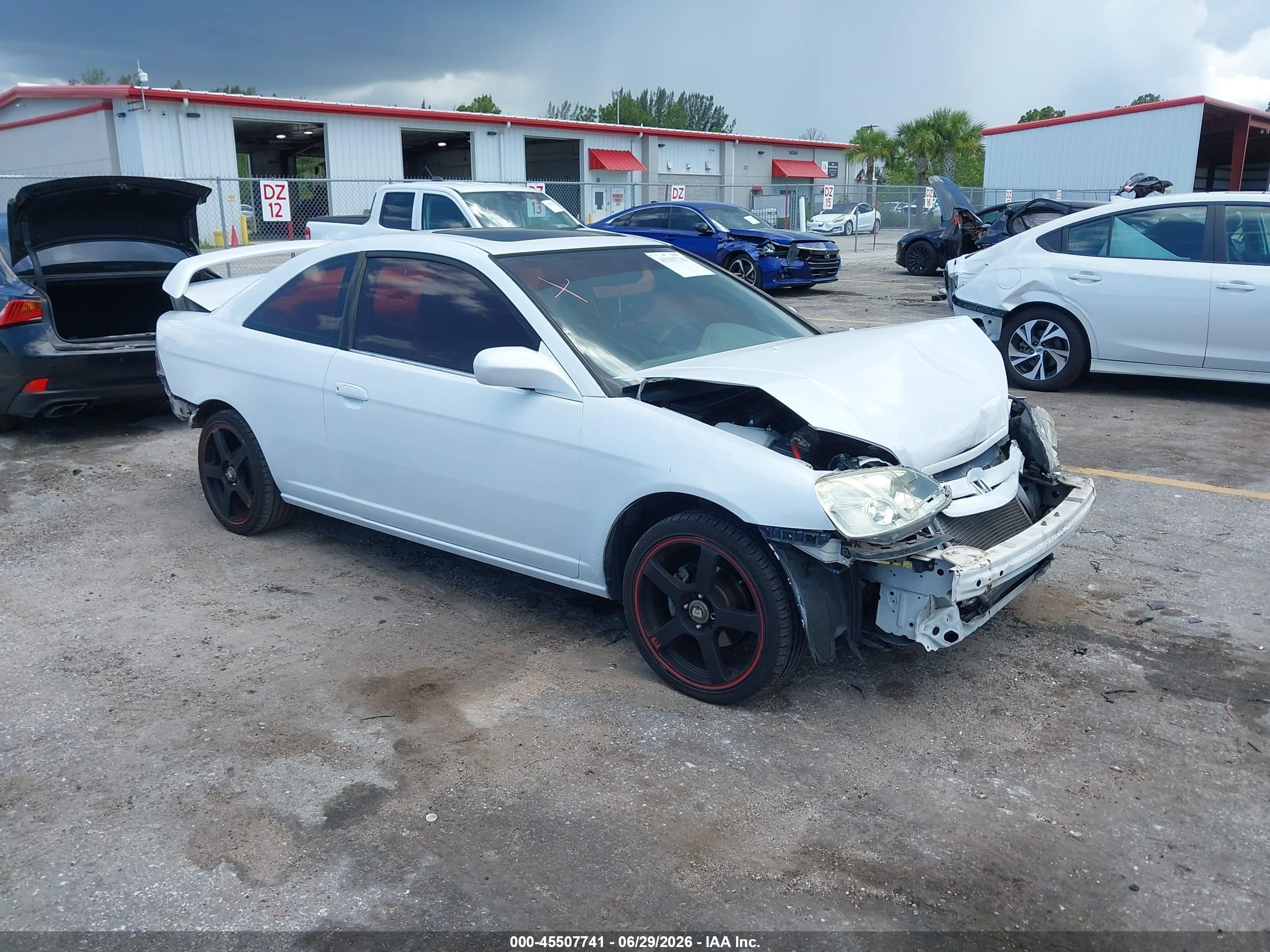 2002 Honda Civic Ex White vin: 1HGEM22982L073864