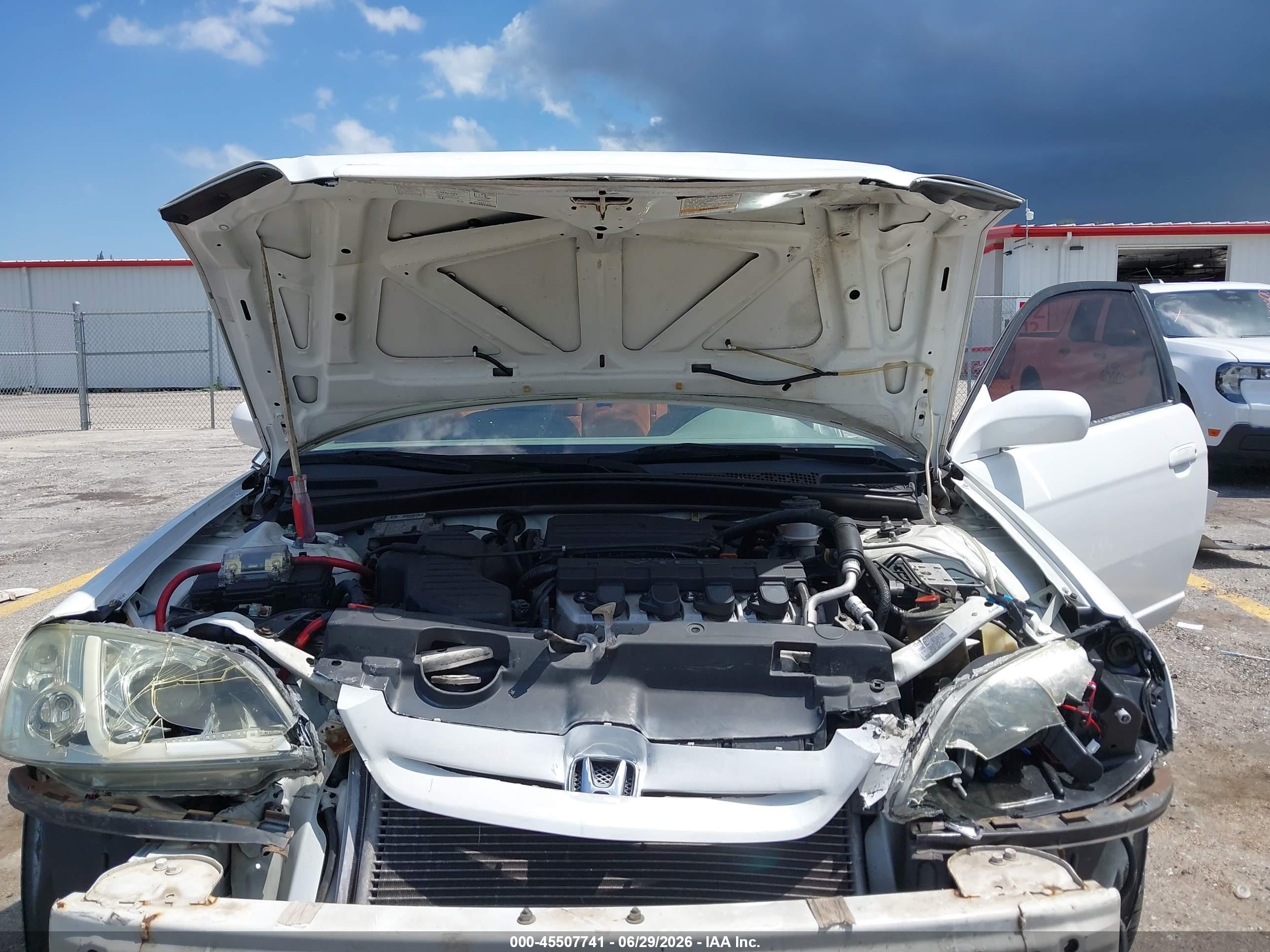 2002 Honda Civic Ex White vin: 1HGEM22982L073864