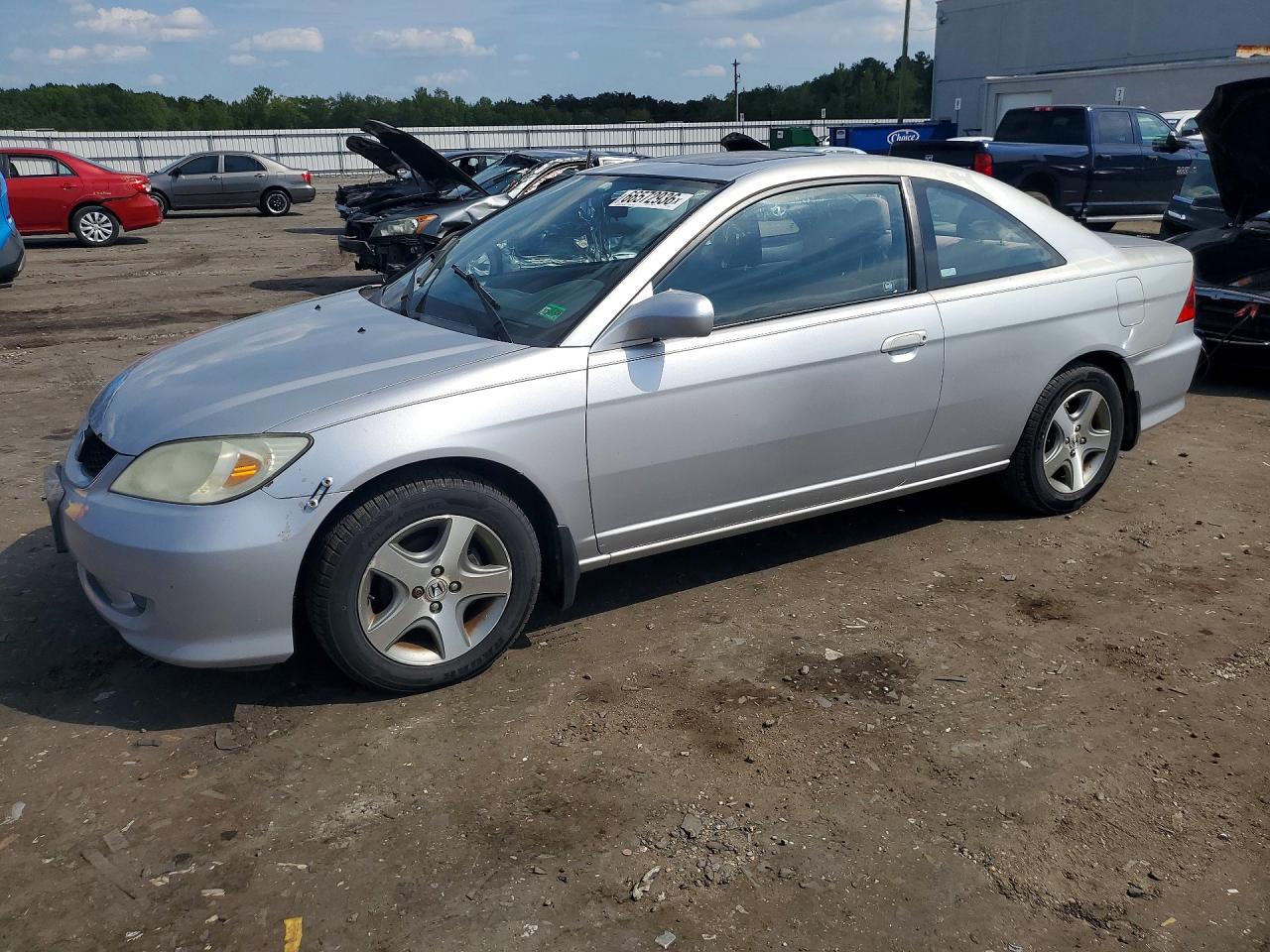 2004 Honda Civic Ex Silver vin: 1HGEM22984L053018