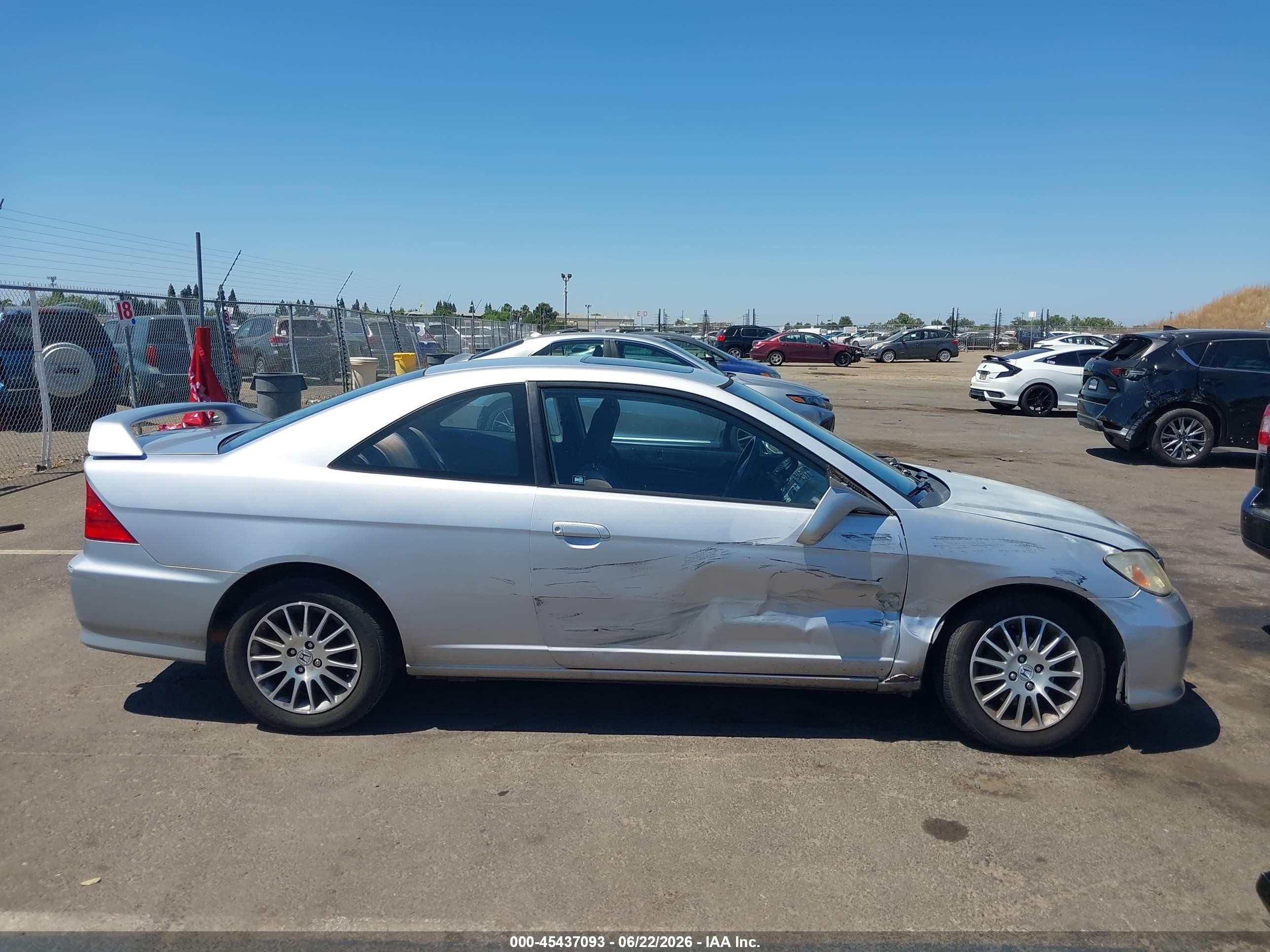 2005 Honda Civic Ex Silver vin: 1HGEM22985L013412