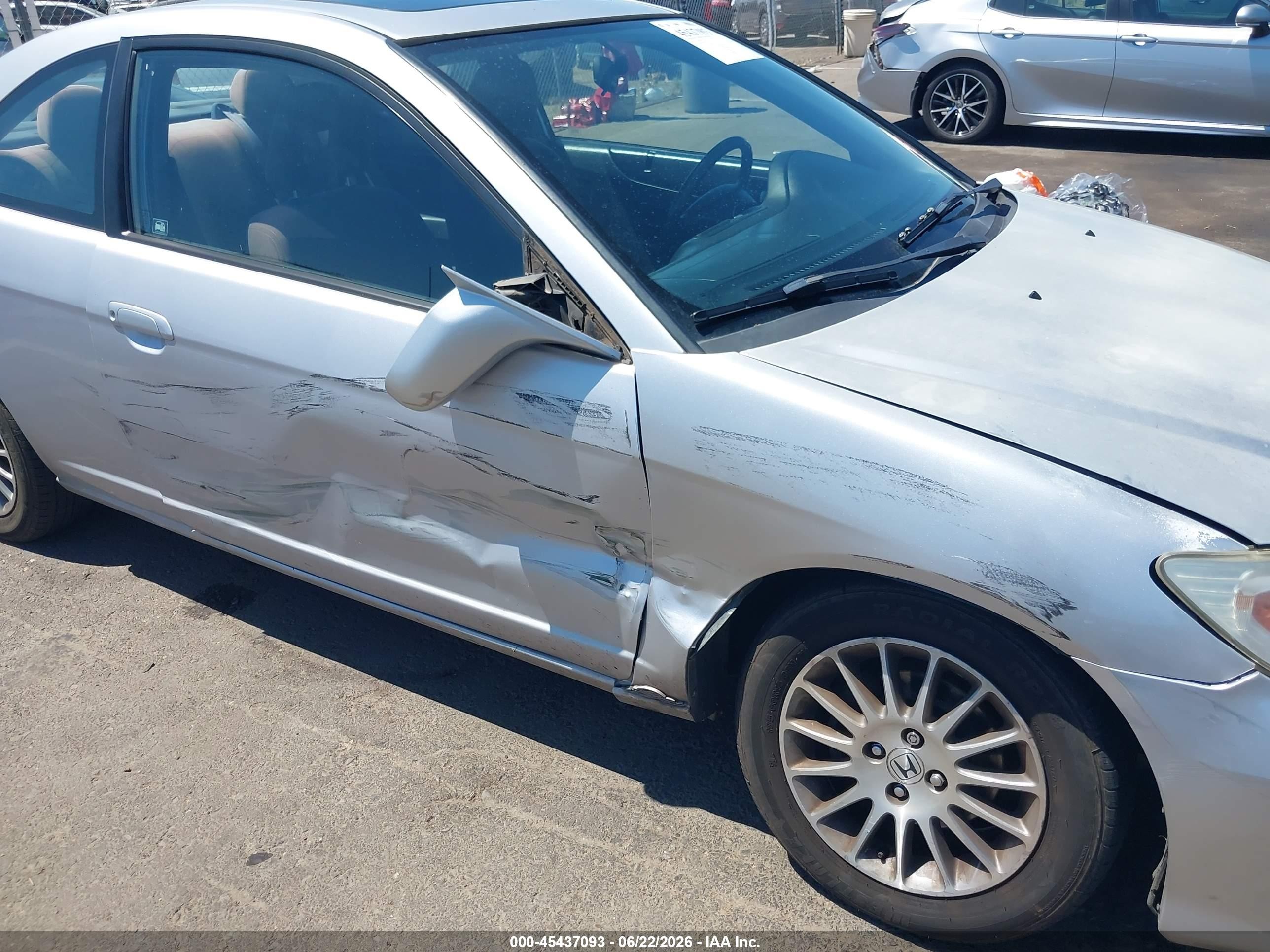 2005 Honda Civic Ex Silver vin: 1HGEM22985L013412
