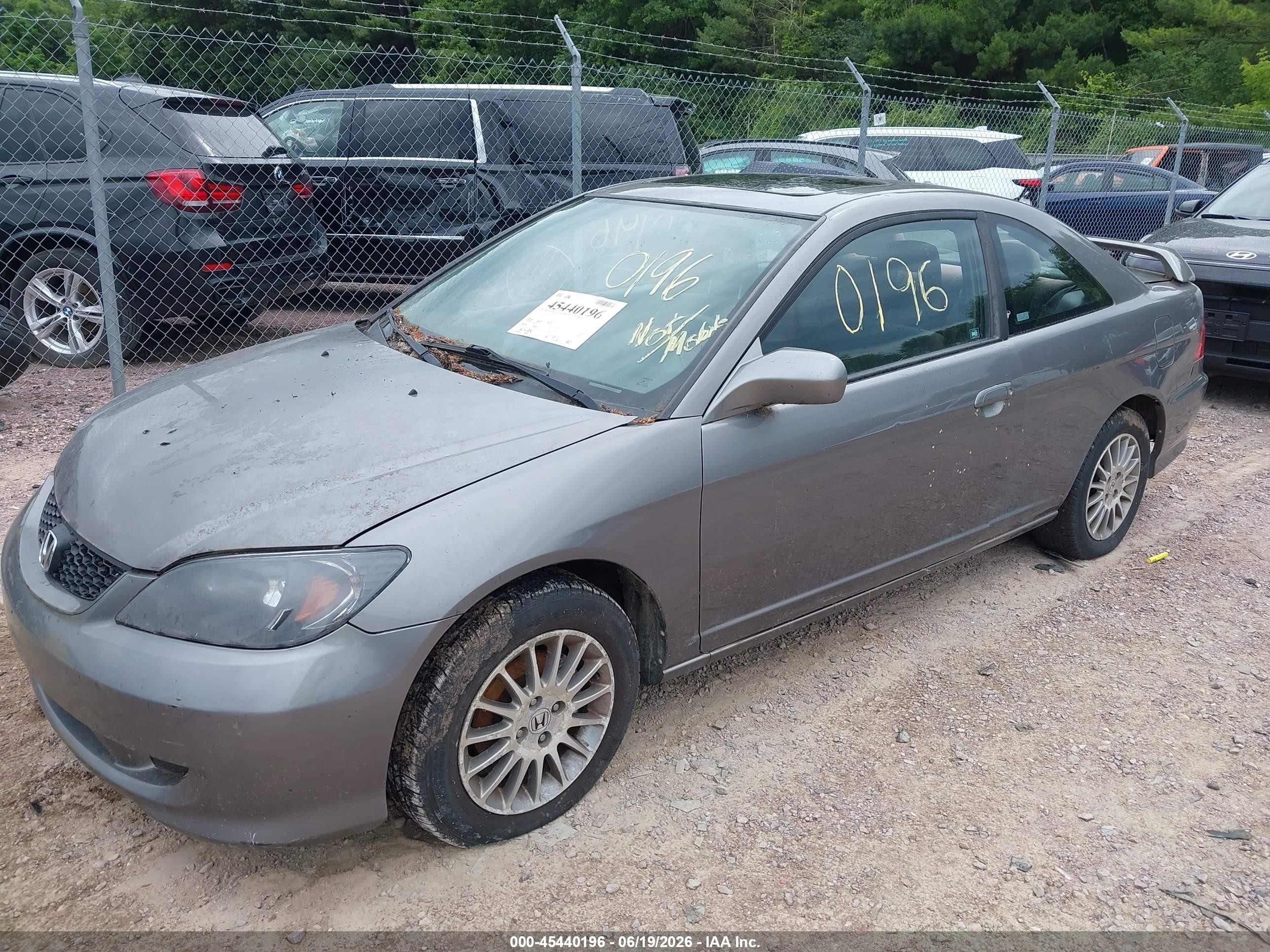 2005 Honda Civic Ex Gray vin: 1HGEM22985L013474