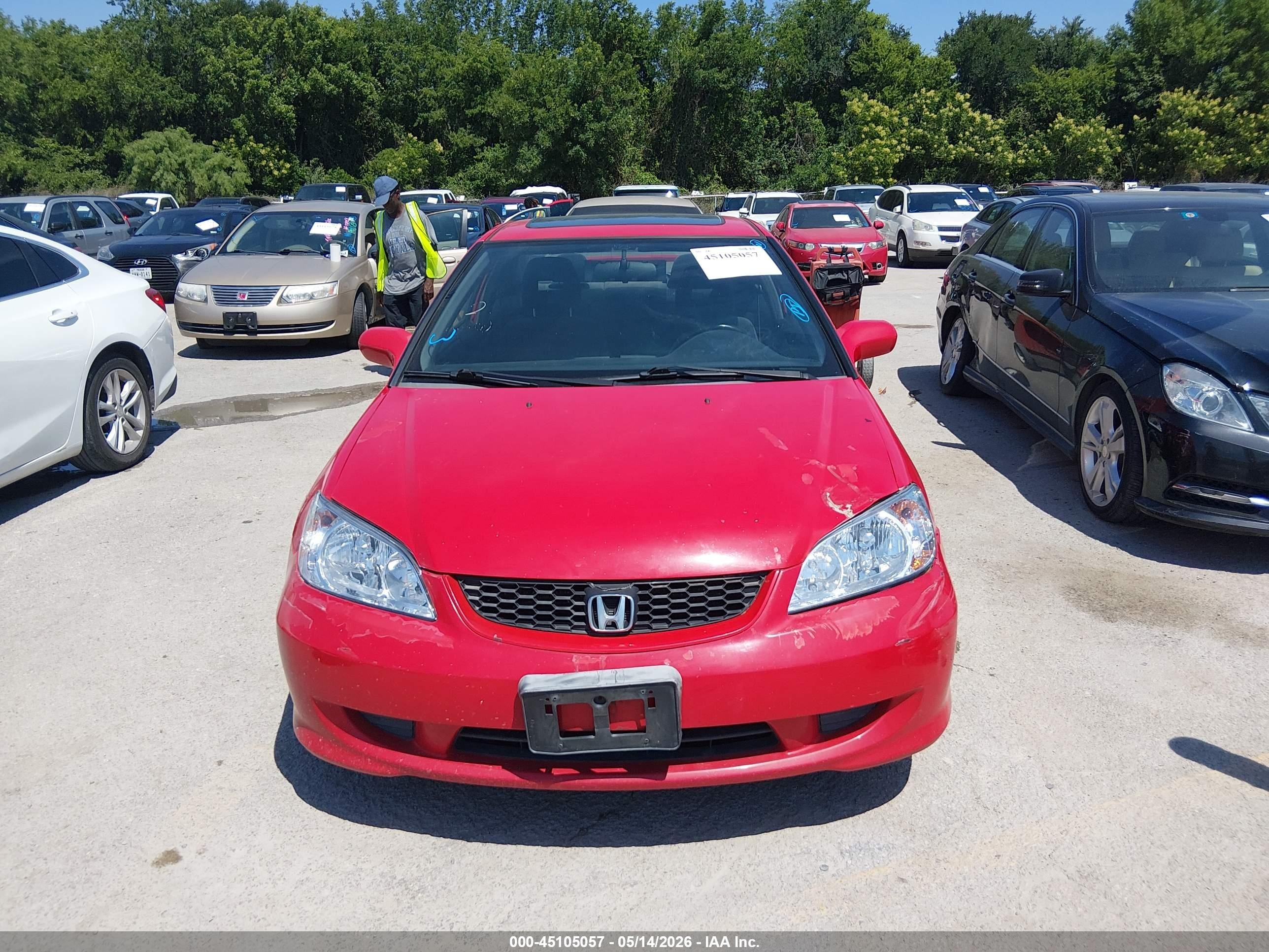 2005 Honda Civic Ex Red vin: 1HGEM22985L015791