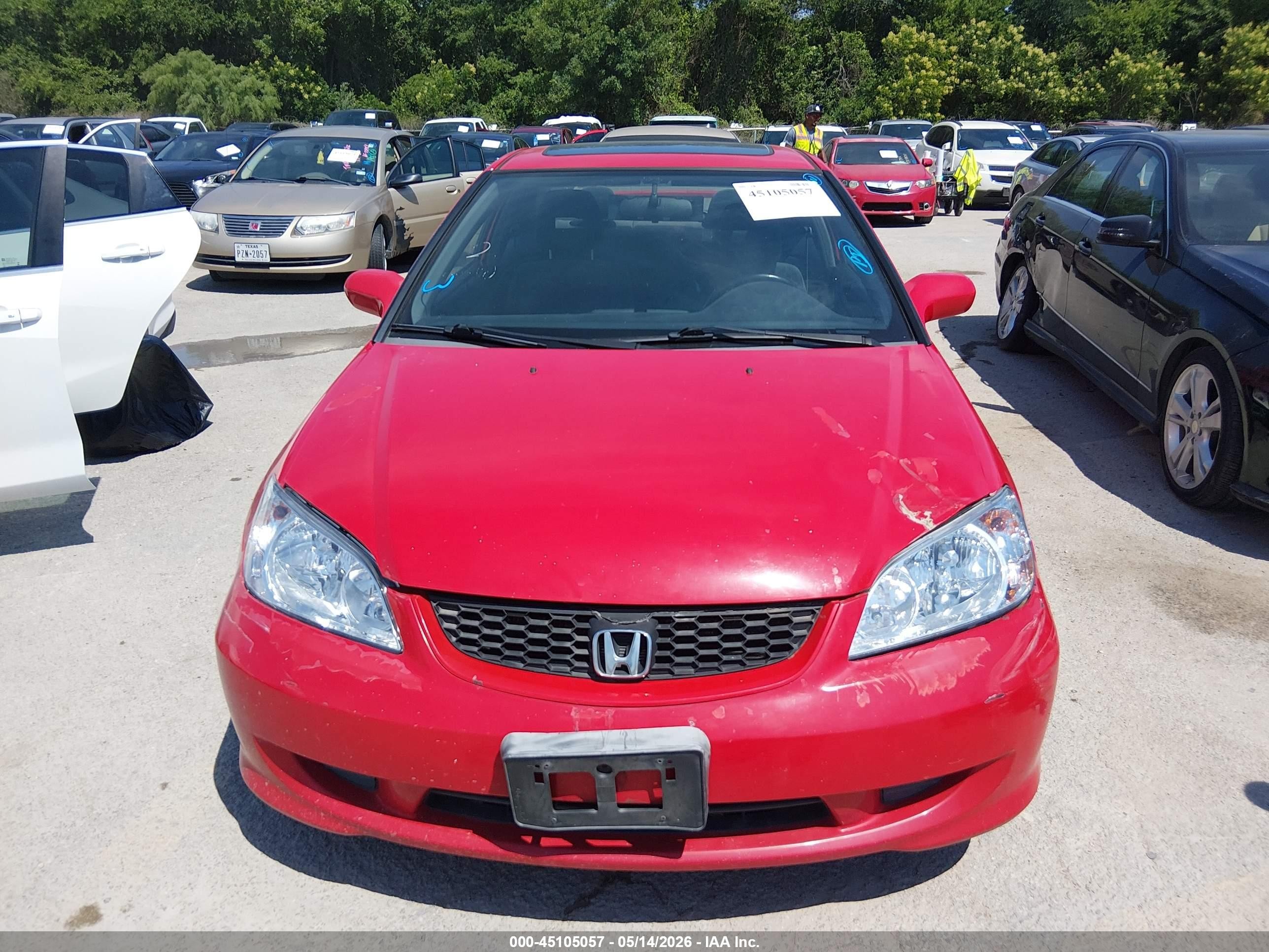 2005 Honda Civic Ex Red vin: 1HGEM22985L015791