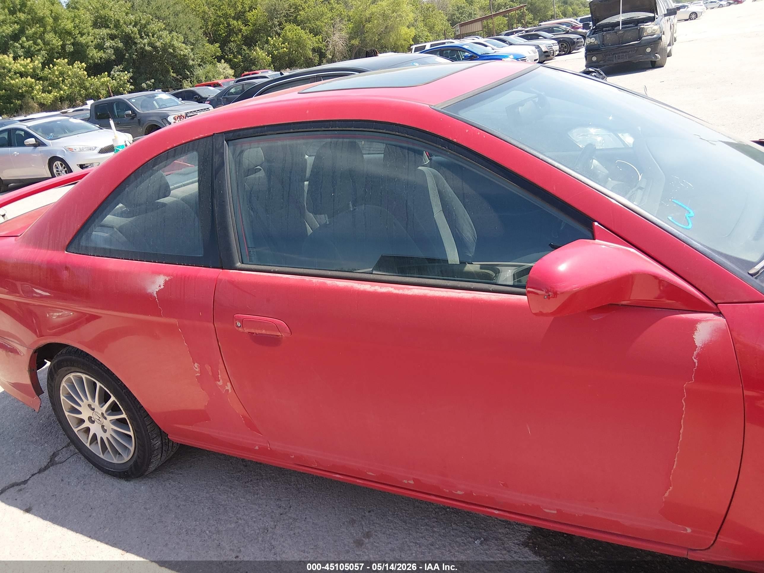 2005 Honda Civic Ex Red vin: 1HGEM22985L015791