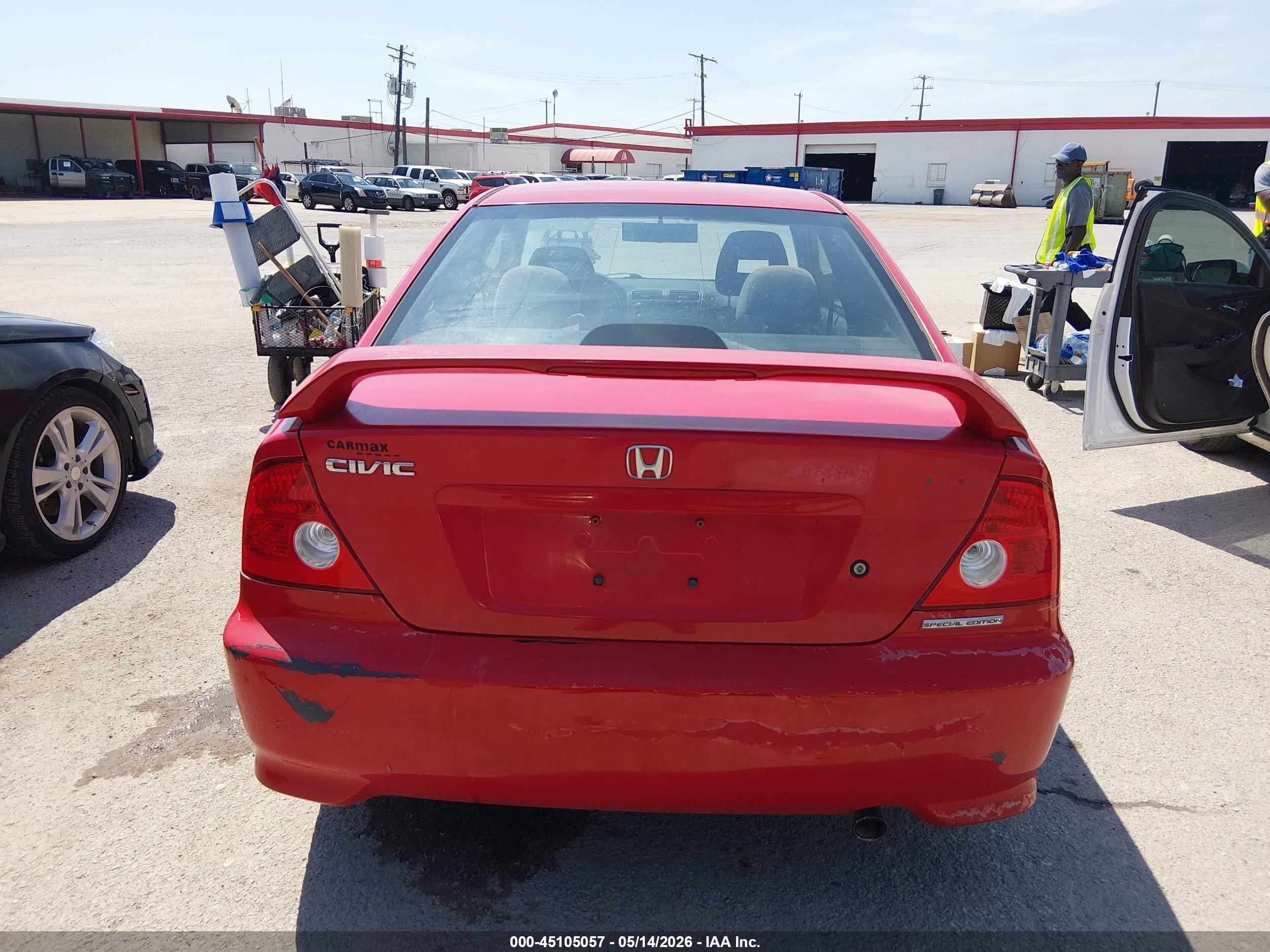 2005 Honda Civic Ex Red vin: 1HGEM22985L015791